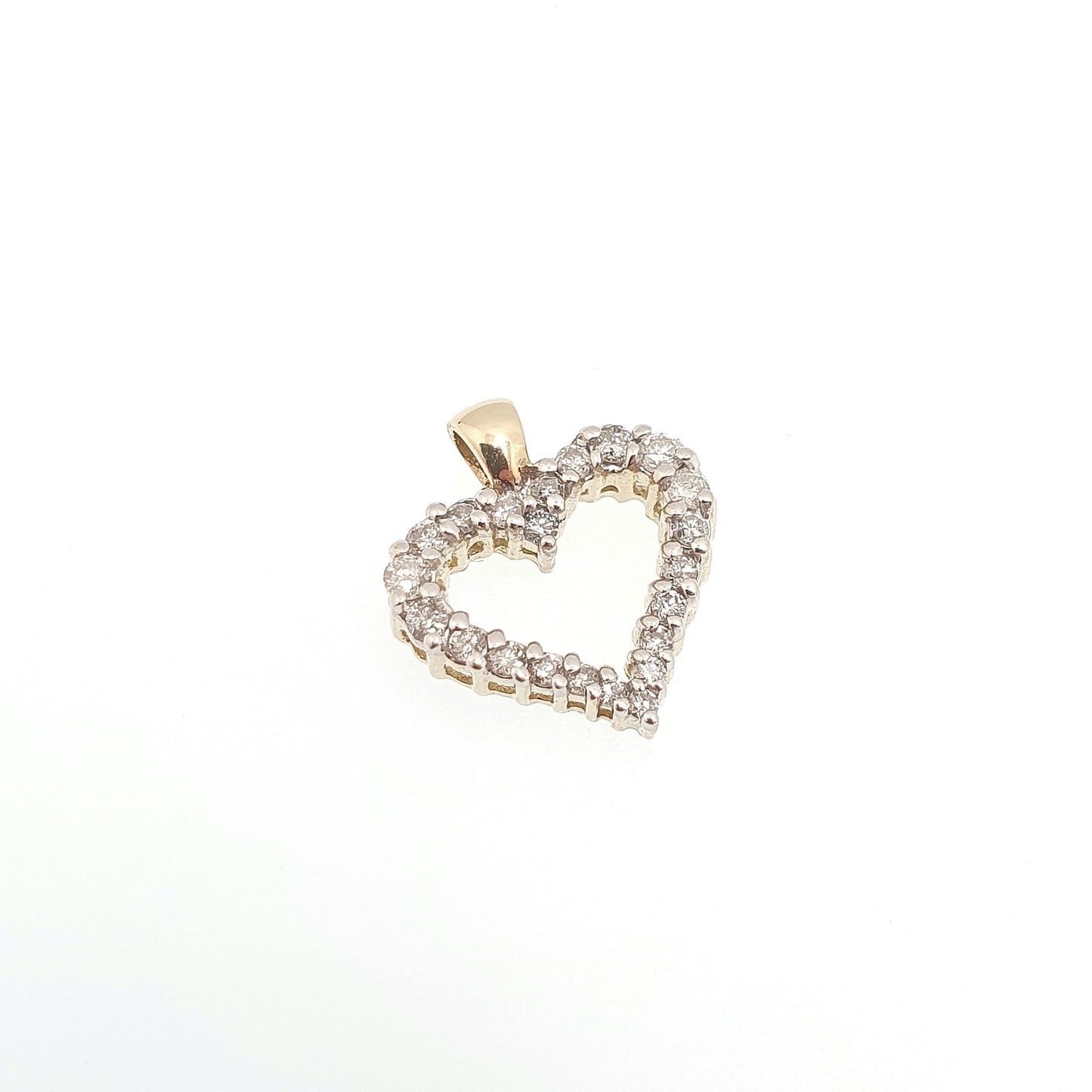 Vintage 9ct 9k Gold Heart Diamond Pendant 0.25ct Genuine Diamonds Necklace Solid 375 Love Womens Jewelry Jewellery