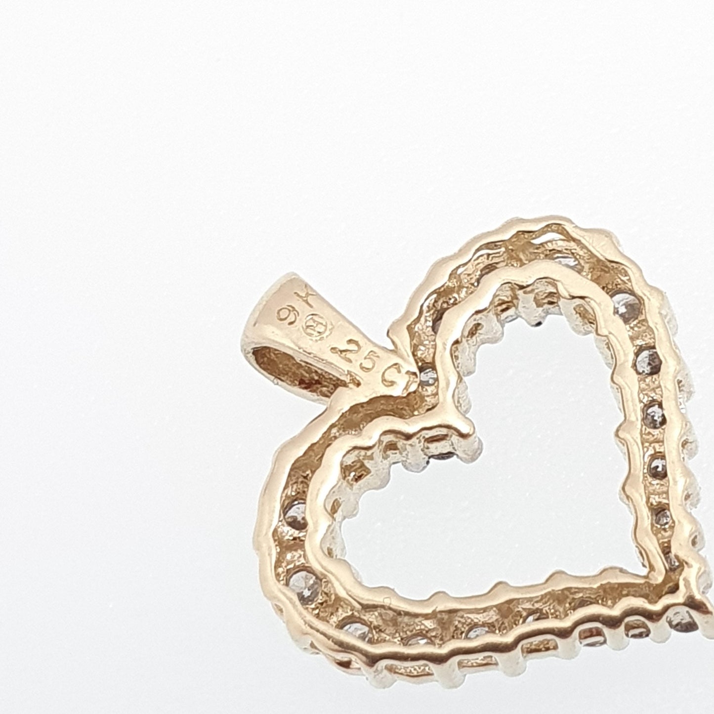Vintage 9ct 9k Gold Heart Diamond Pendant 0.25ct Genuine Diamonds Necklace Solid 375 Love Womens Jewelry Jewellery