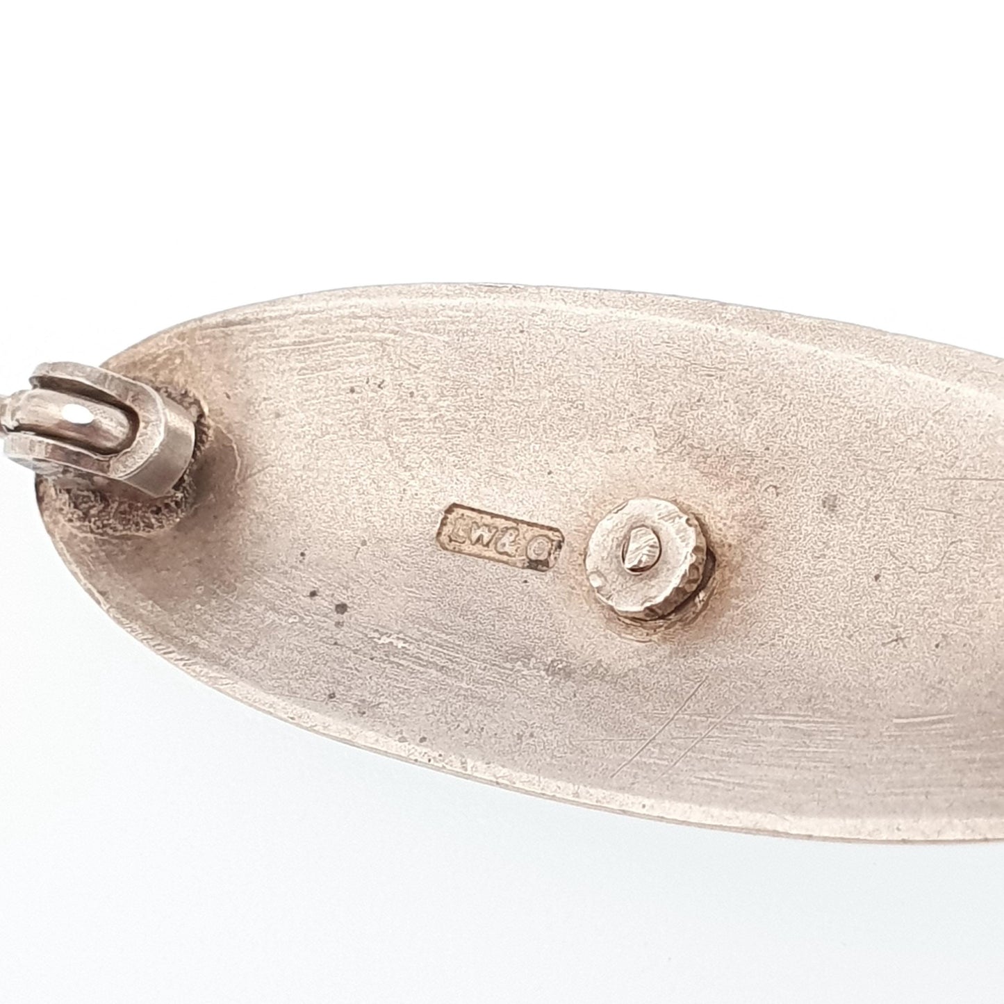 Antique Solid Silver Diamond Paste Enamel Brooch Lilac & White Enamel Guilloche Vintage Scandinavian Style Jewelry Jewellery