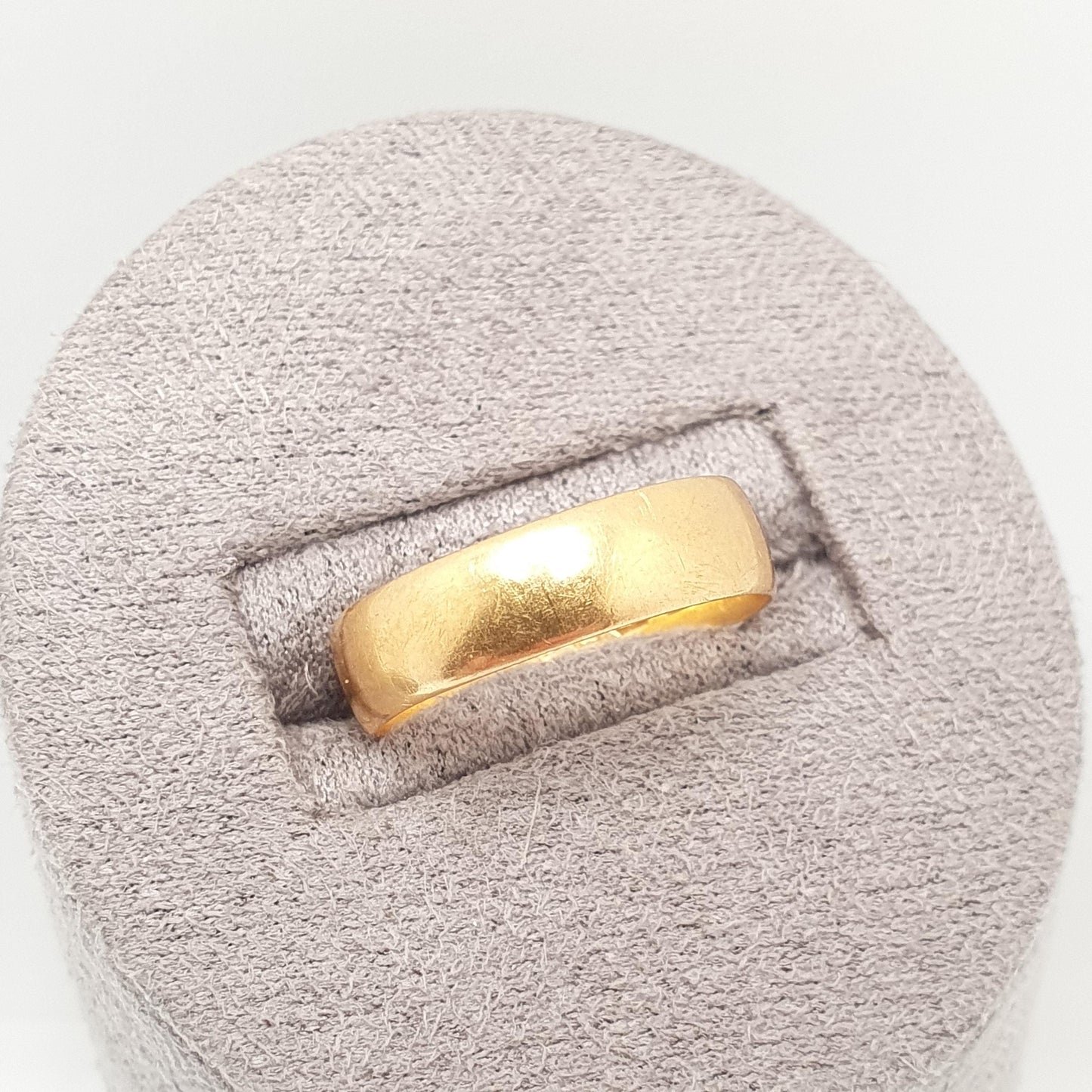 Antique Victorian 22ct Gold Wedding Band Ring 1887 Hallmark 22k 22kt Stacking Stacker Wide Yellow Vintage