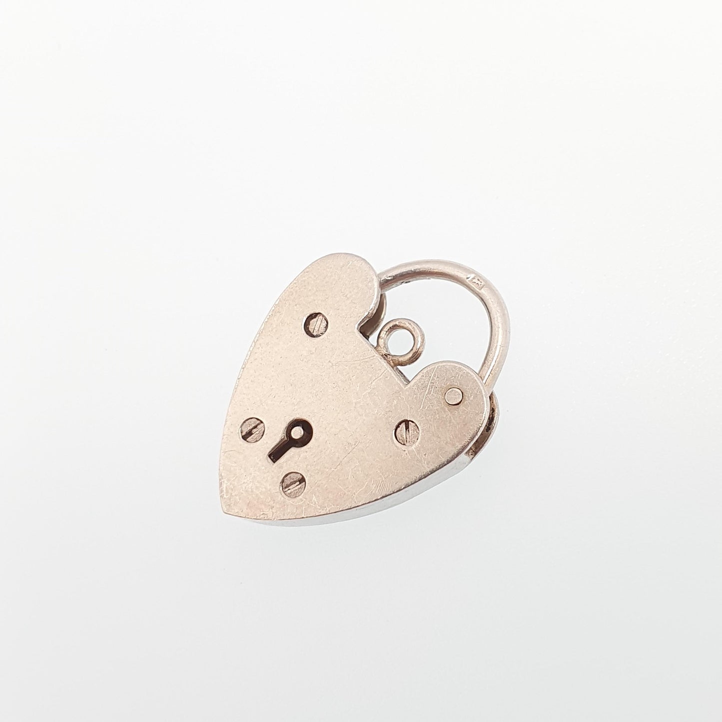 Vintage Sterling Silver Heart Lock Padlock Clasp Charm Clasp Charm Pendant Necklace Bracelet Jewelry Jewellery