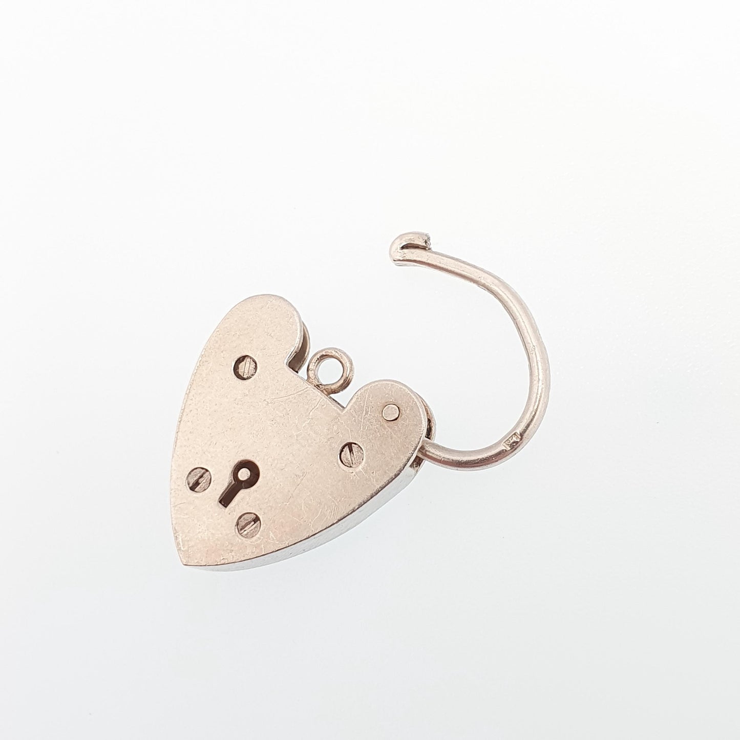 Vintage Sterling Silver Heart Lock Padlock Clasp Charm Clasp Charm Pendant Necklace Bracelet Jewelry Jewellery