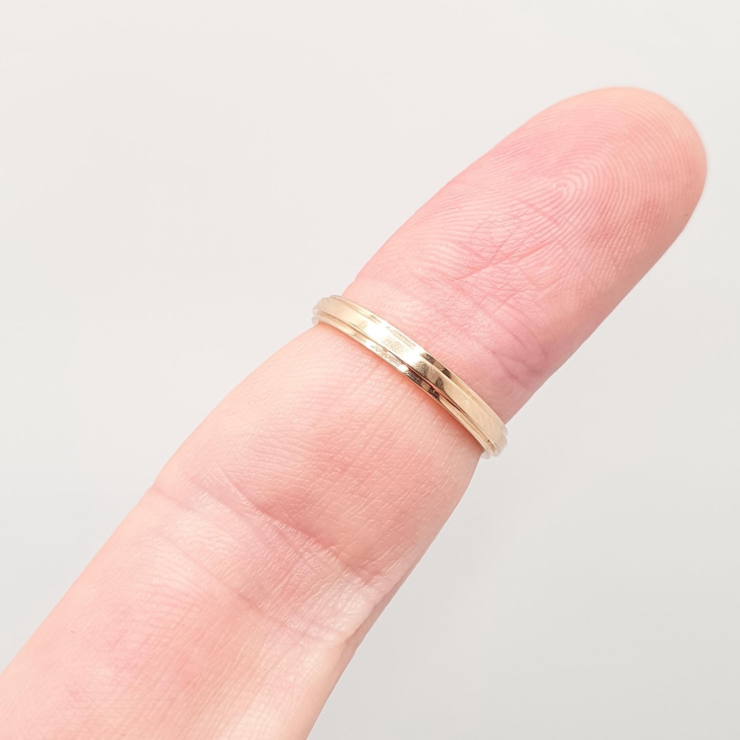 CARTIER d'Amour 18ct 18k Rose Gold Wedding Band Ring 2.5mm Stepped Red Stacking Stacker 750 Vintage Jewelry Jewellery