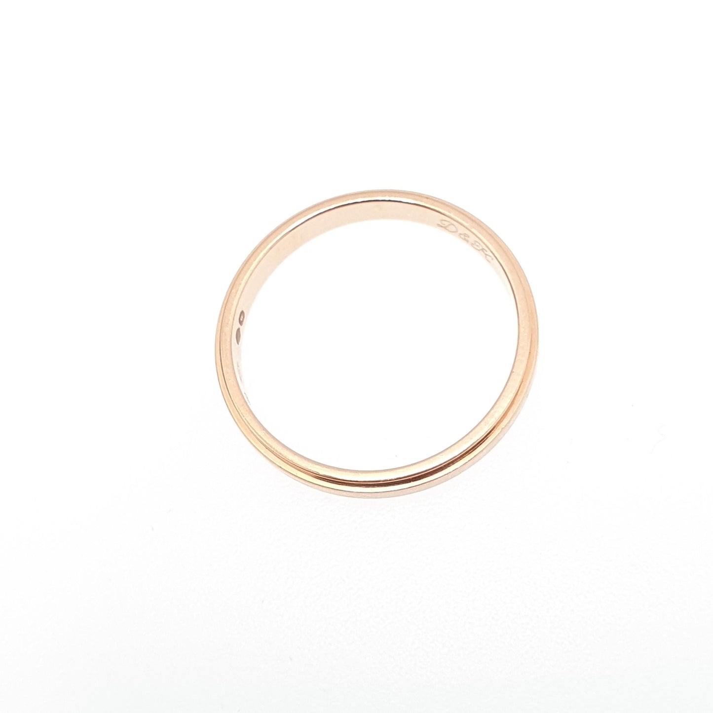 CARTIER d'Amour 18ct 18k Rose Gold Wedding Band Ring 2.5mm Stepped Red Stacking Stacker 750 Vintage Jewelry Jewellery