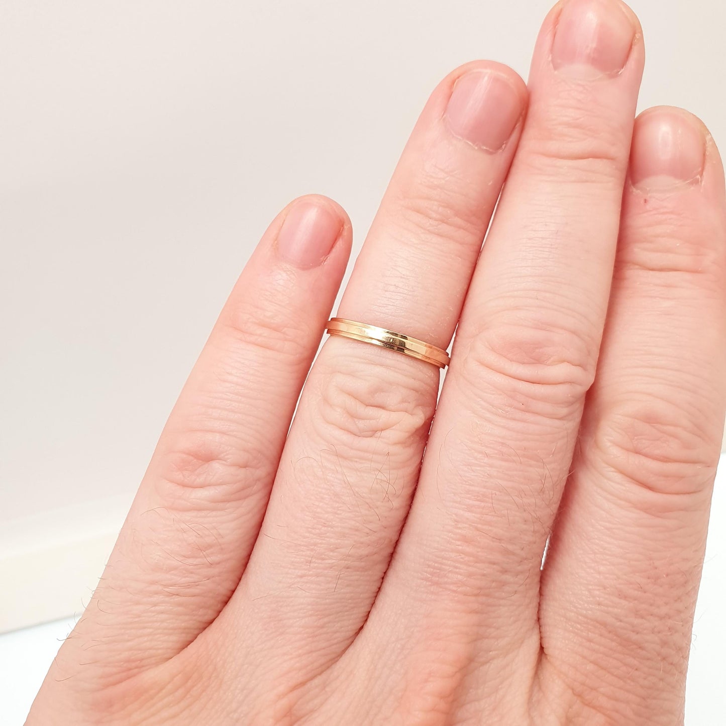 CARTIER d'Amour 18ct 18k Rose Gold Wedding Band Ring 2.5mm Stepped Red Stacking Stacker 750 Vintage Jewelry Jewellery