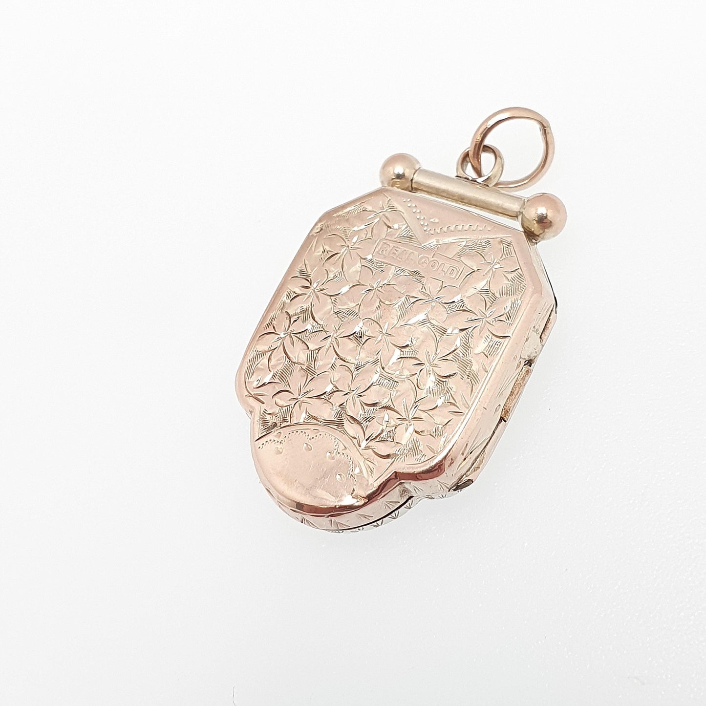 Antique Victorian 9ct Gold Shield Locket 375 9k Back and Front Pendant Large Big Engraved Picture Photo Vintage Womens Jewellery Jewelry