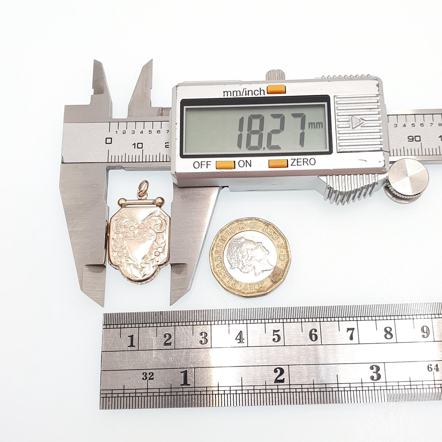 Antique Victorian 9ct Gold Shield Locket 375 9k Back and Front Pendant Large Big Engraved Picture Photo Vintage Womens Jewellery Jewelry