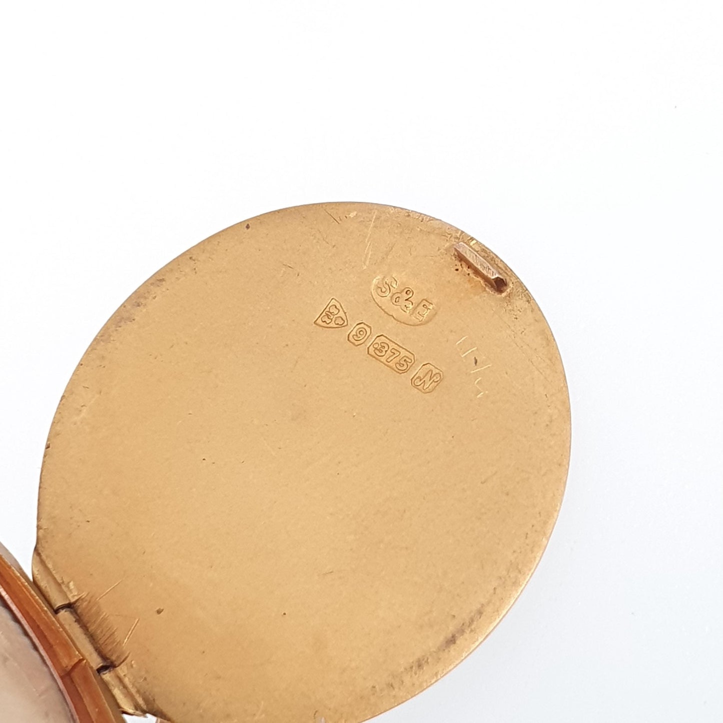 Antique Solid 9k 9ct Rose Gold Locket Round 1913 Hallmark Vertical Pattern All 9ct 9kt Gold Necklace Photo Picture Pendant Jewelry Jewellery