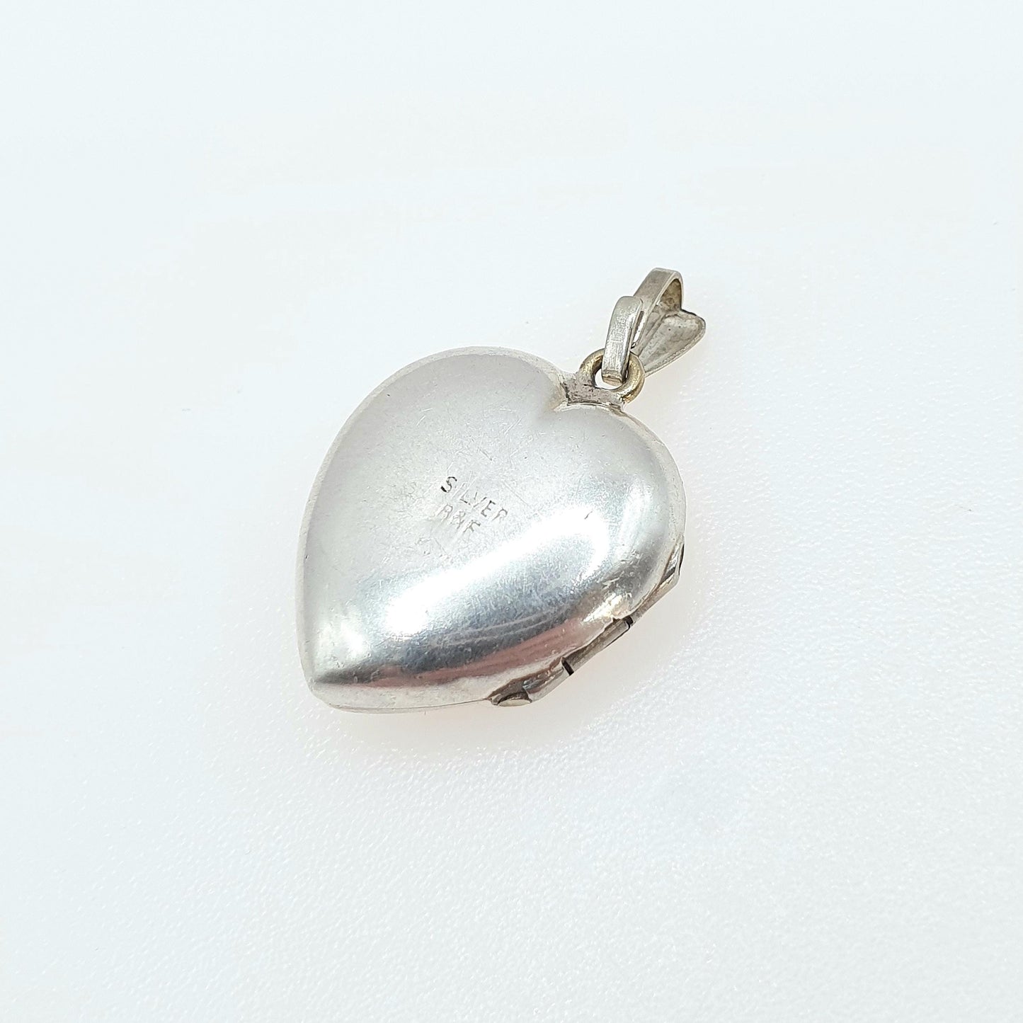 Antique Art Deco Solid Silver Back and Front Heart Locket Sunburst Pattern Keepsake Pendant Necklace Womens Unisex Jewelry Jewellery