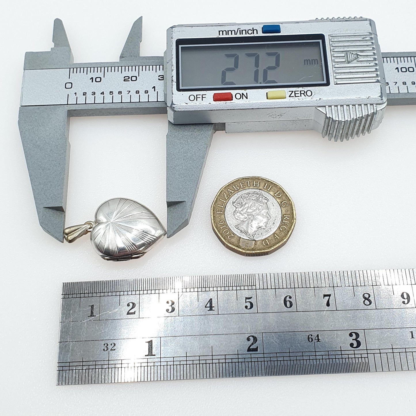 Antique Art Deco Solid Silver Back and Front Heart Locket Sunburst Pattern Keepsake Pendant Necklace Womens Unisex Jewelry Jewellery