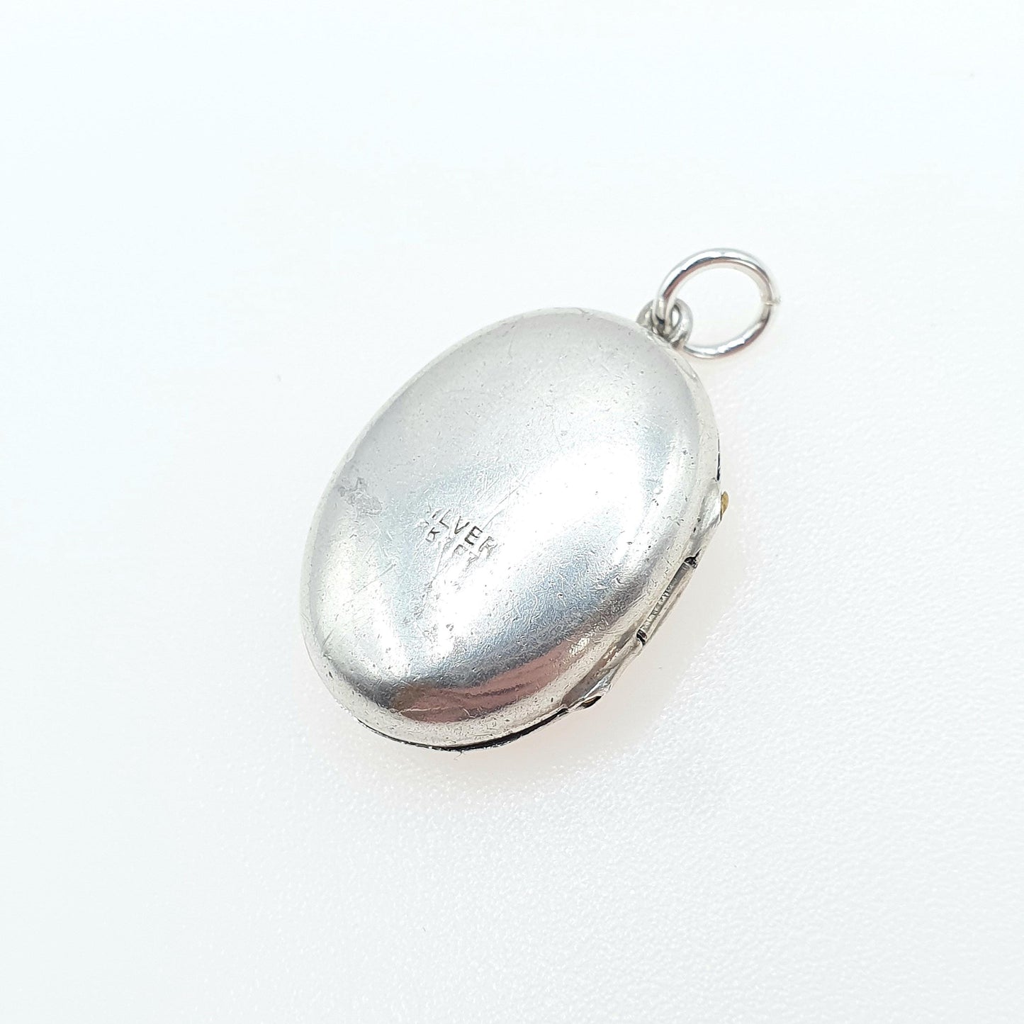 Antique Solid Silver Oval Locket Art Deco Sunburst Sun Back and Front Hand Engraved Pendant Necklace Womens Unisex Jewelry Jewellery