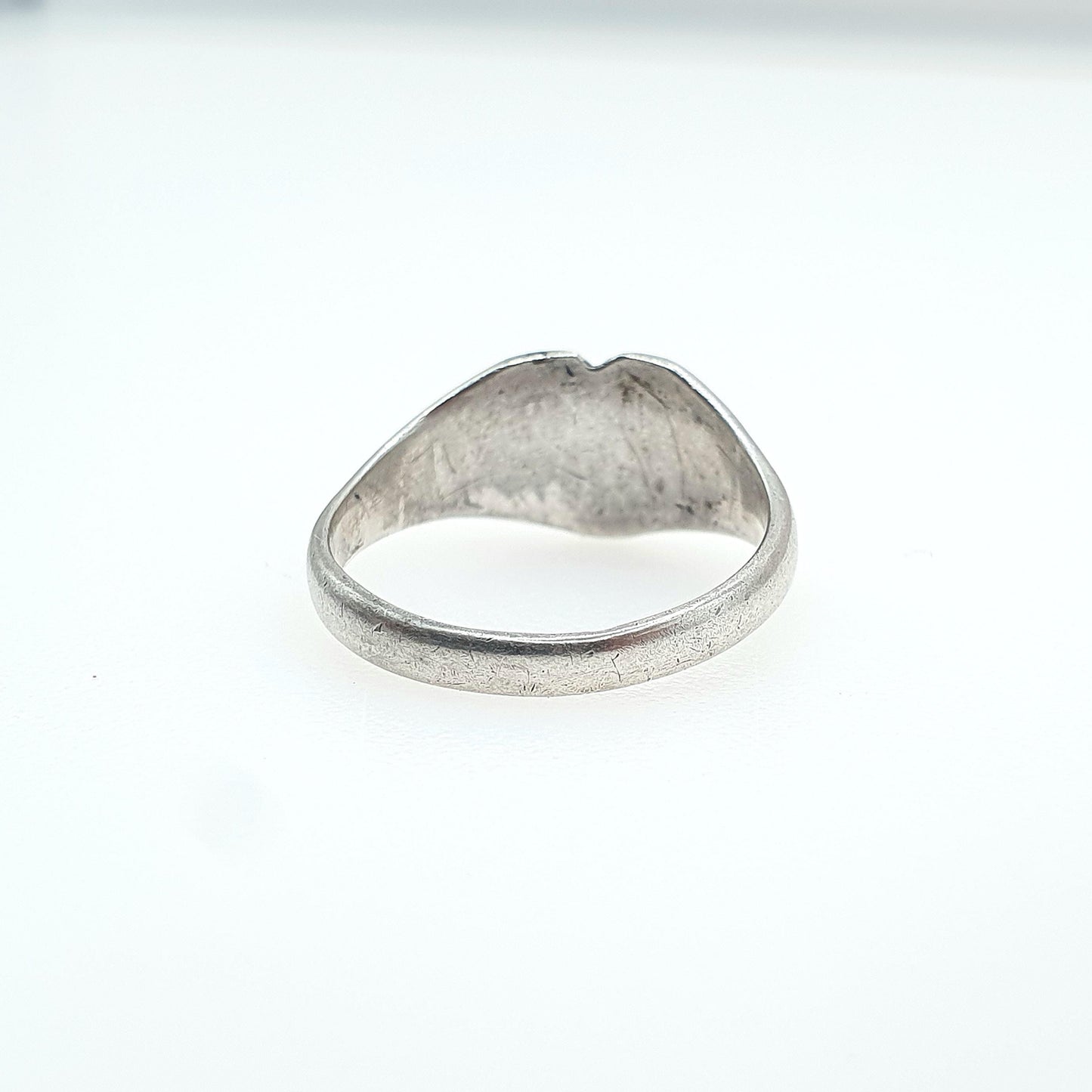 Vintage Sterling Silver Heart Signet Ring, Solid 925 Love Loyalty Women Retro Ladies Gift Jewelry Jewellery Small