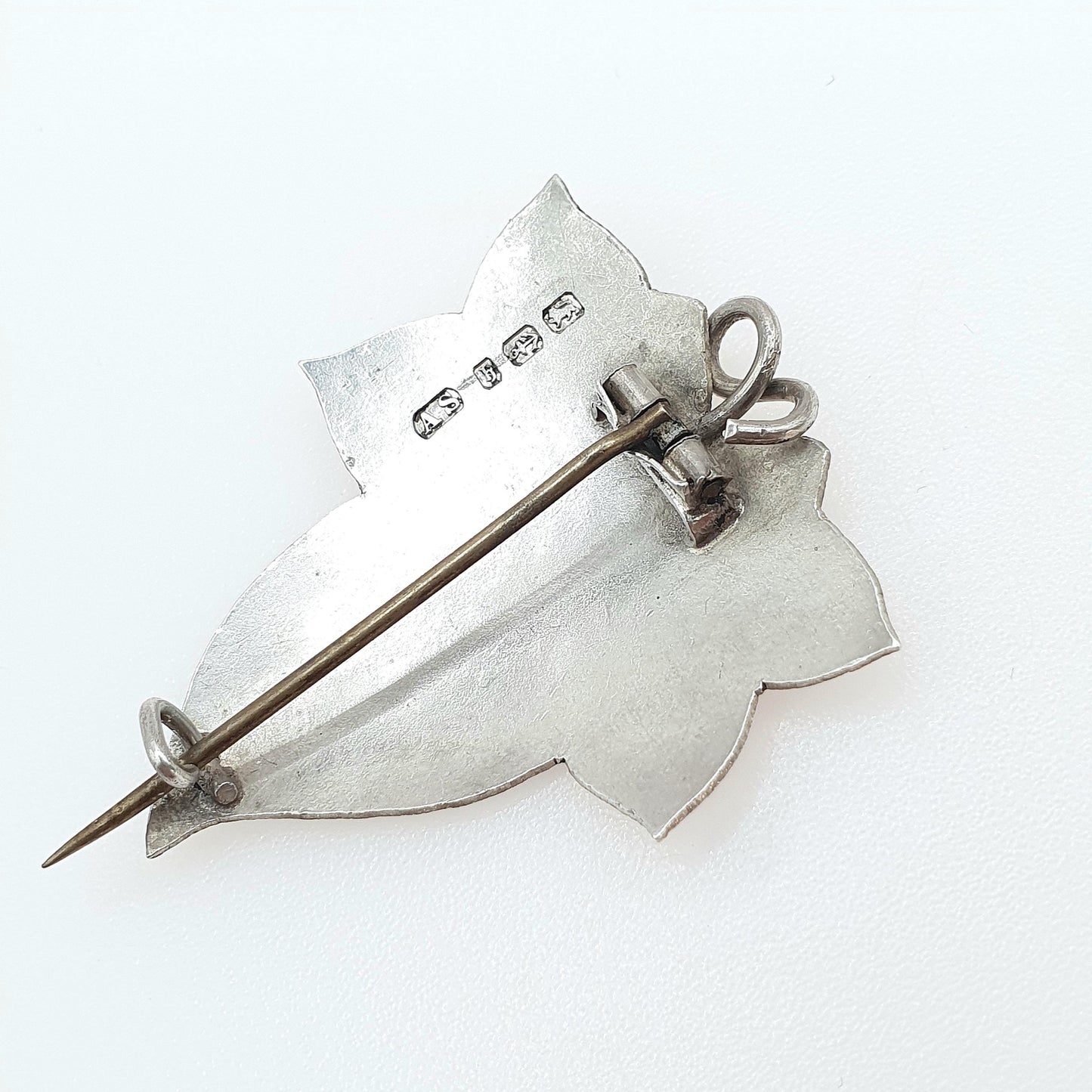 Antique Victorian Sterling Silver Ivy Leaf Brooch Fidelity and Wedded Love Vintage Womens Unisex Mens Jewelry Jewellery
