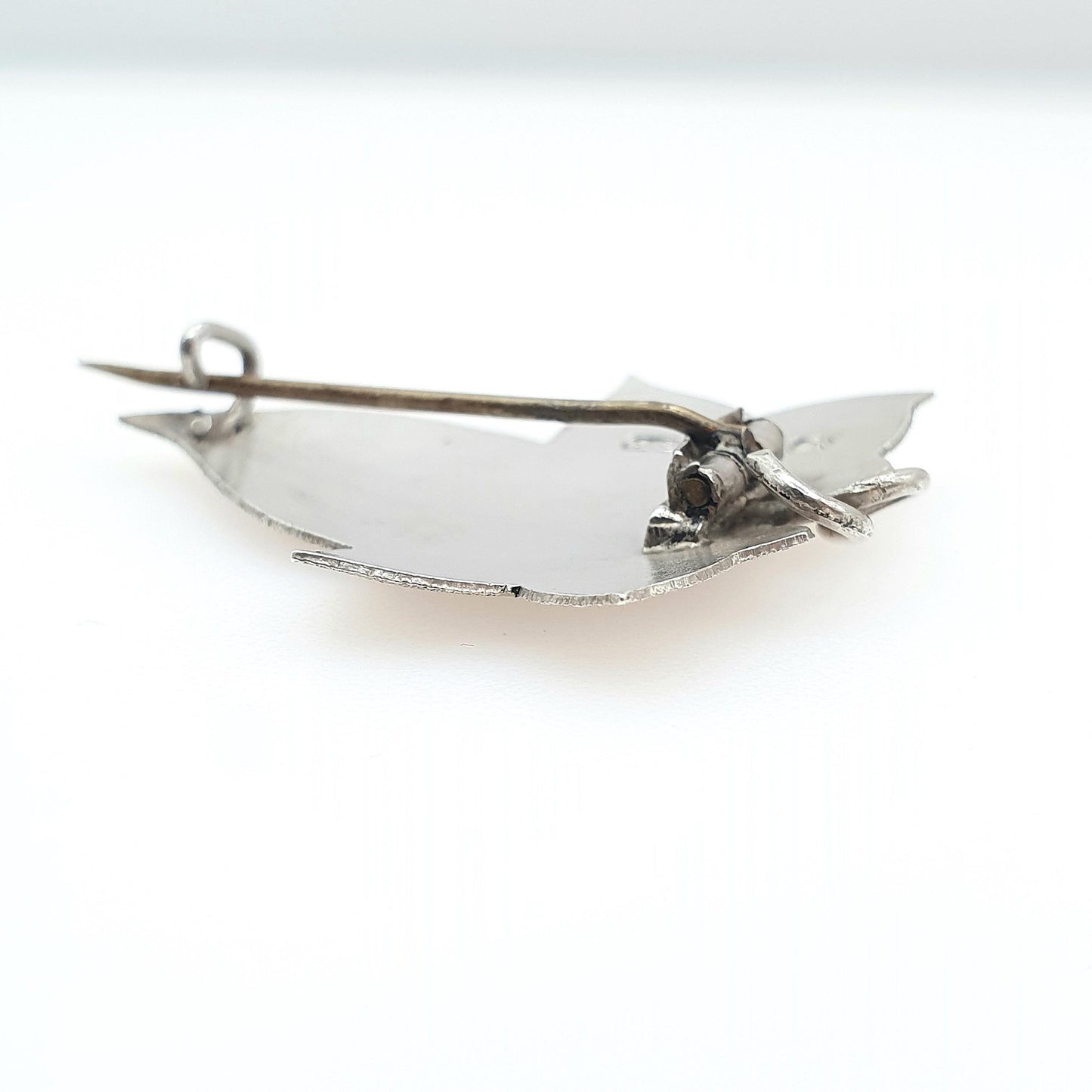 Antique Victorian Sterling Silver Ivy Leaf Brooch Fidelity and Wedded Love Vintage Womens Unisex Mens Jewelry Jewellery