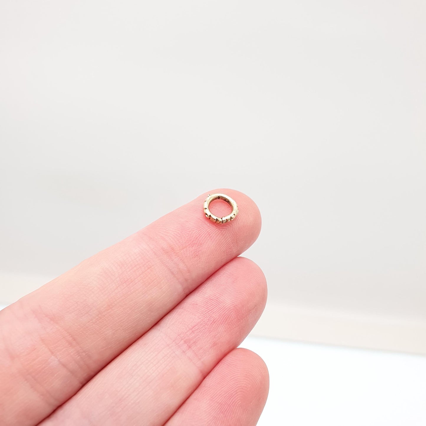 Antique Georgian Chased Jump Ring Rolled Gold Filled Genuine 1800s Gold Tone Open Vintage Jewelry Victorian Jewellery Findings Upcycle