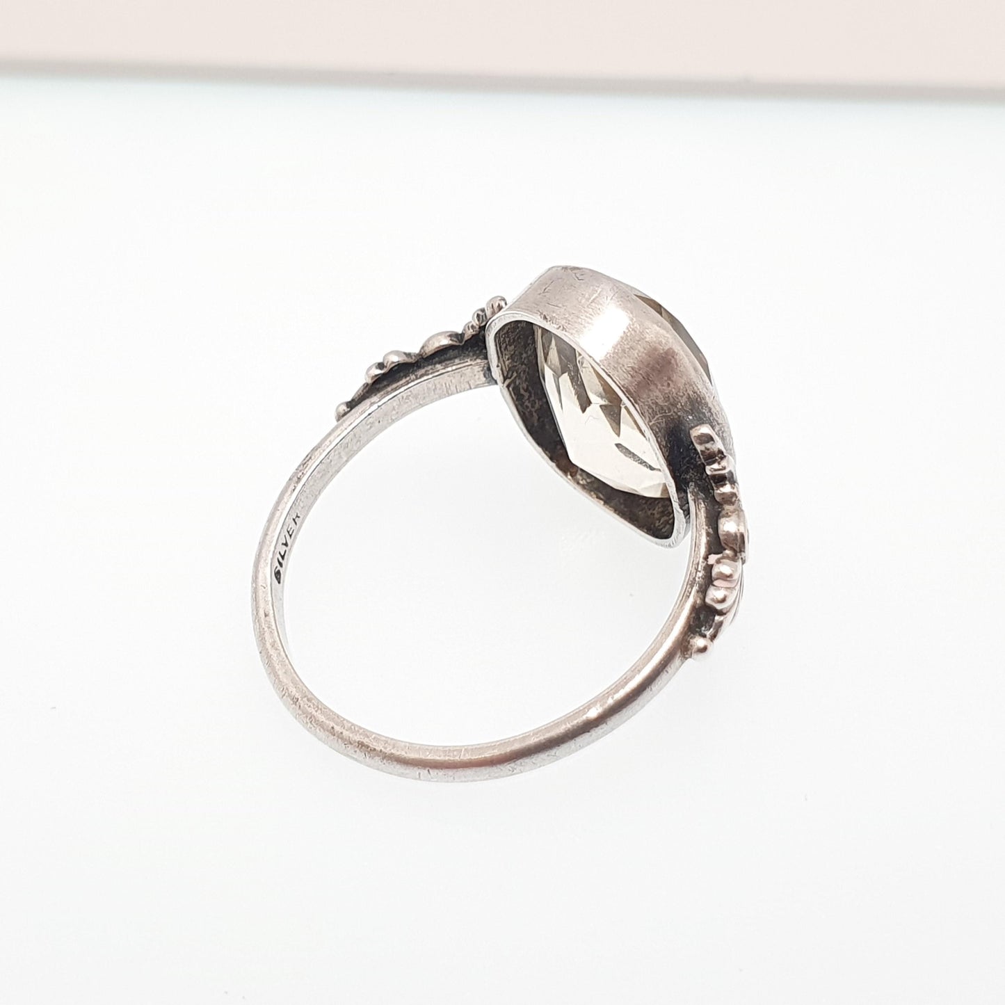 Antique Victorian Solid Silver Natural Citrine Ring Arts & Crafts Genuine Real Gemstone Oval Cut Vintage Women Jewellery Jewelry