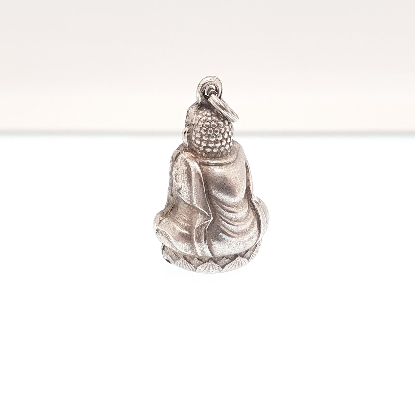 Old Vintage Solid Silver Chinese Buddha Pendant Necklace Chinese Marks Style Buddhist Mens Womens Jewelry Jewellery