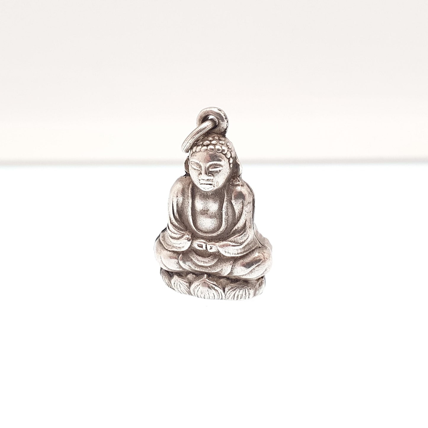Old Vintage Solid Silver Chinese Buddha Pendant Necklace Chinese Marks Style Buddhist Mens Womens Jewelry Jewellery