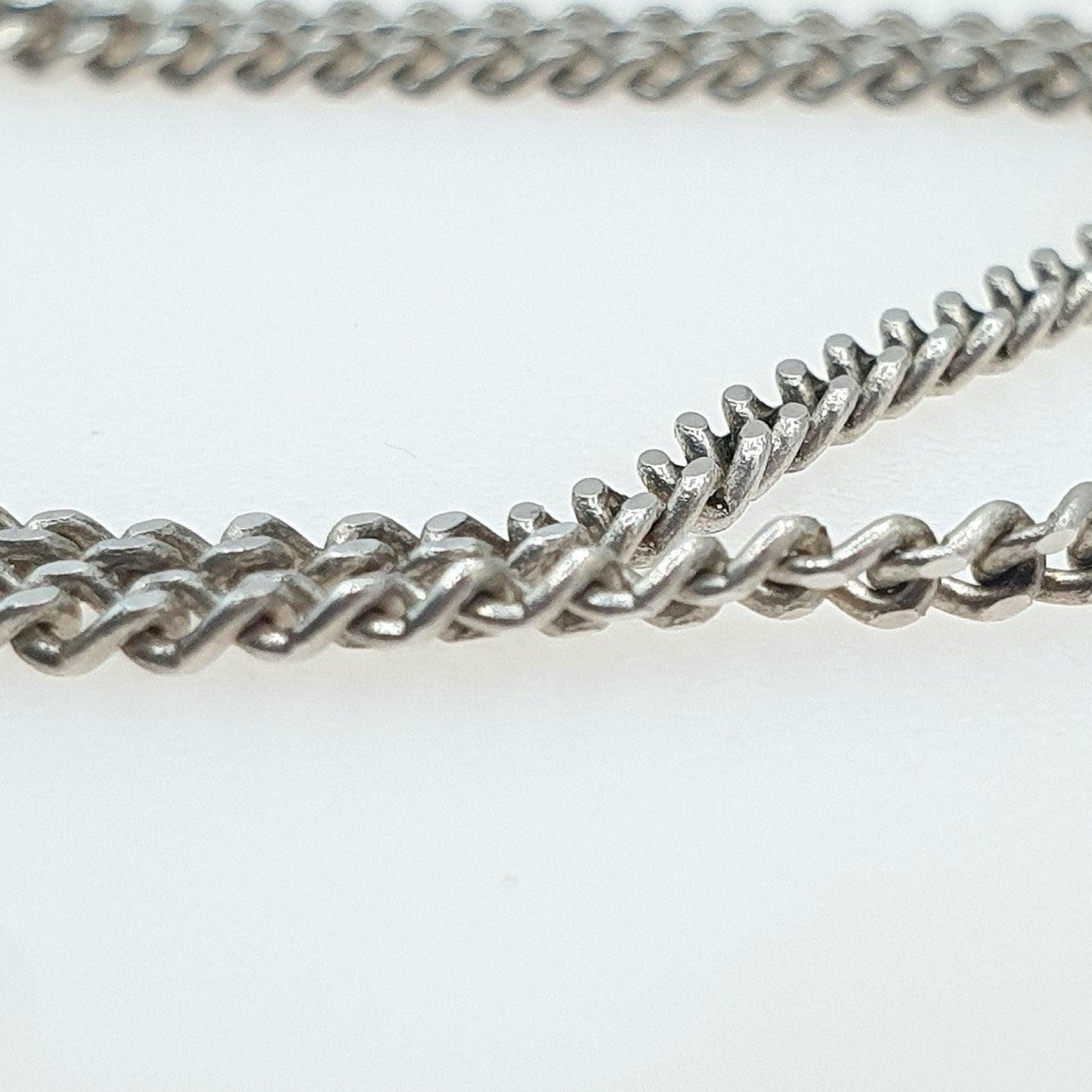 Vintage Sterling Silver Curb Link Chain Necklace 45cm 17.7” 4.73 Links Chains Mens Womens Retro Jewelry Jewellery