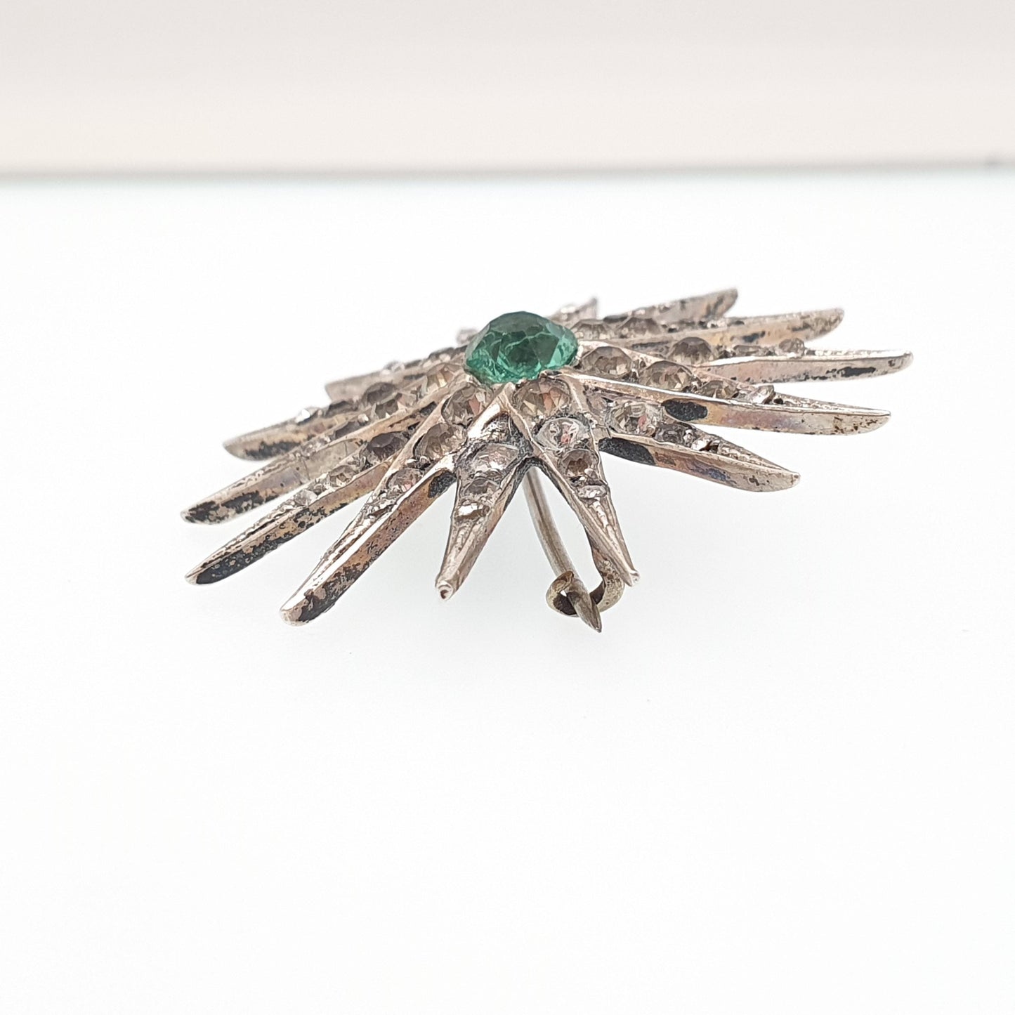 Antique Solid Silver Diamond Paste Star Brooch Victorian Large Big Sparkly Pin Celestial Jewelry Jewellery Vintage