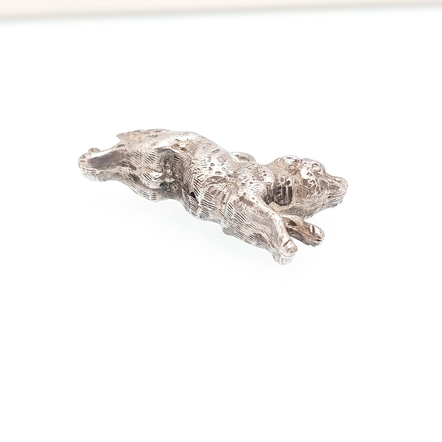Antique Victorian Solid Silver Fox Pendant Charm Necklace Running Nice Detail Animal Hunting Vintage Jewelry Jewellery