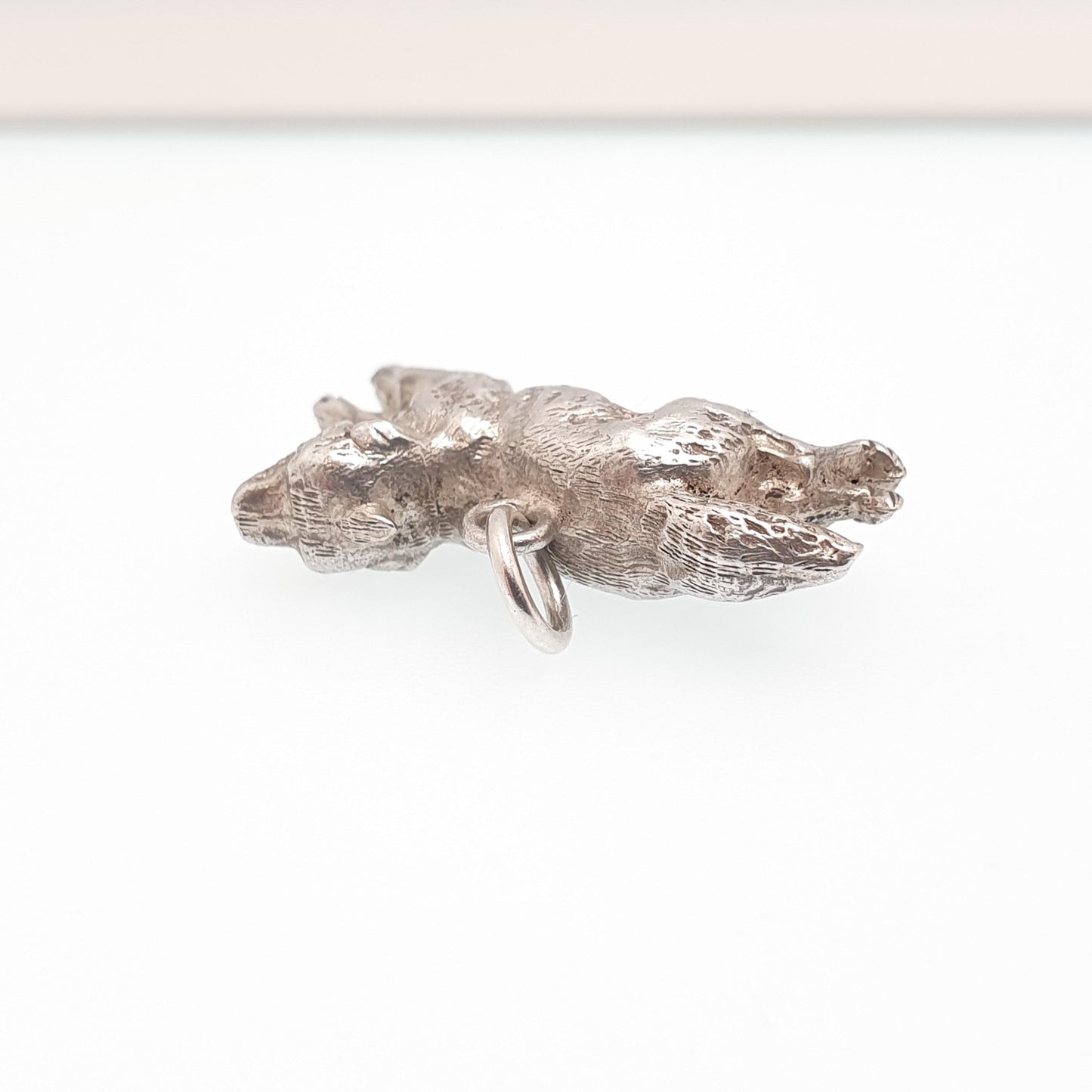 Antique Victorian Solid Silver Fox Pendant Charm Necklace Running Nice Detail Animal Hunting Vintage Jewelry Jewellery