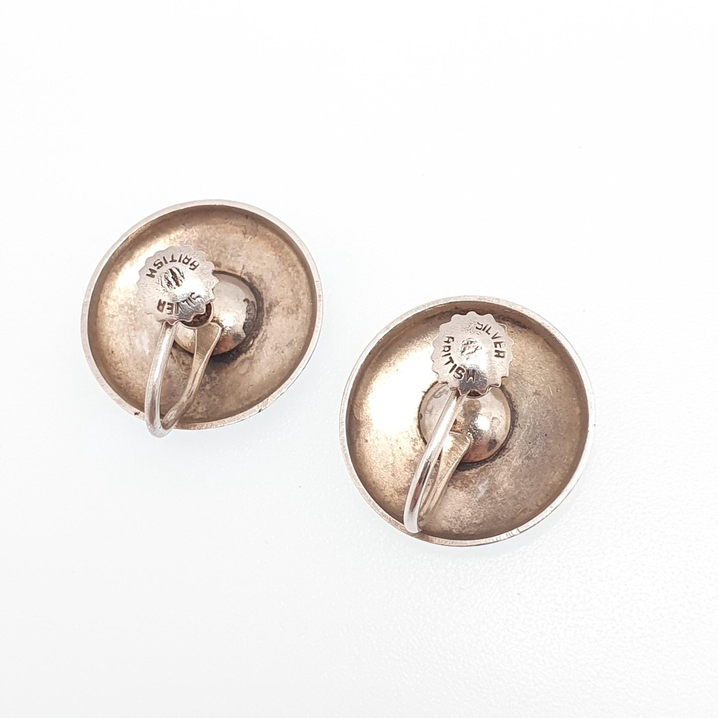 Antique Victorian Solid Silver Star Earrings Gold Highlights Starburst Engraved Screw Back Vintage Jewelry Jewellery