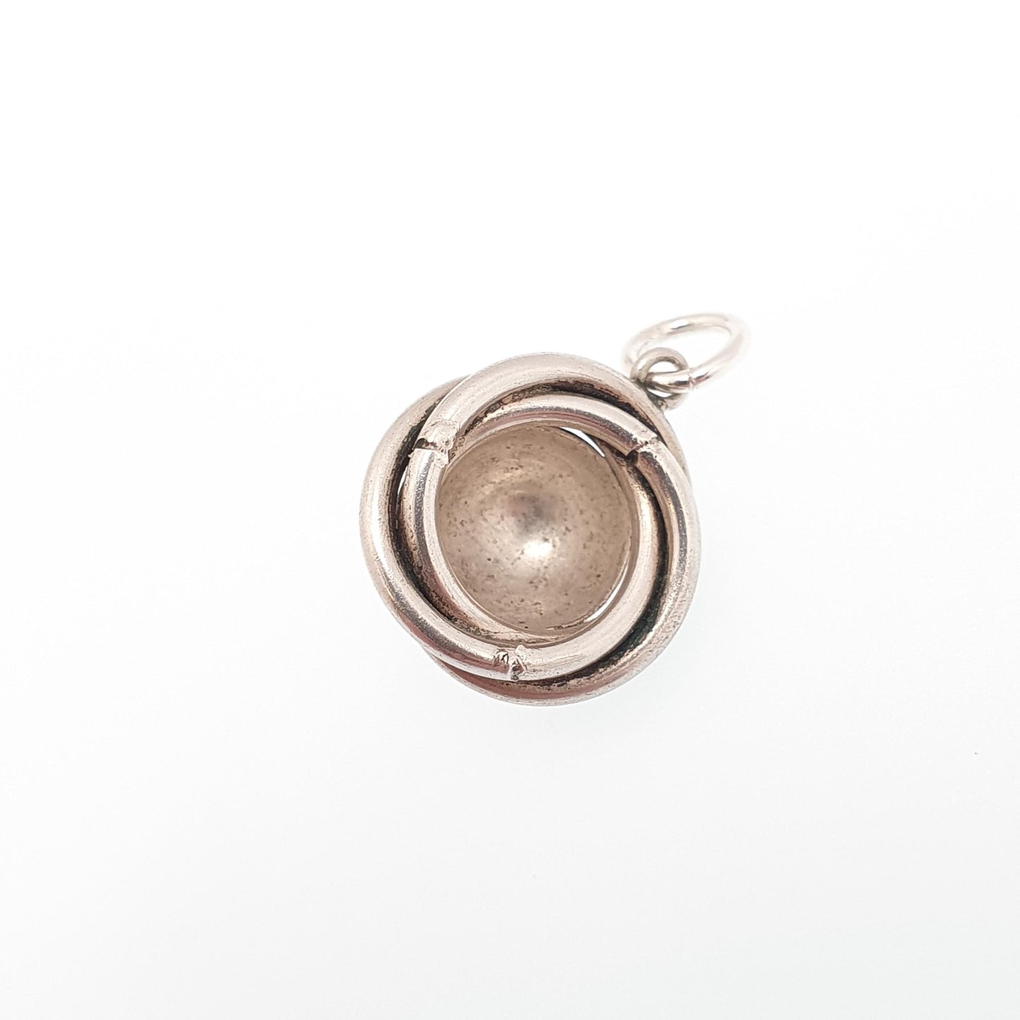 Antique Solid Silver Victorian Spiral Charm Pendant Dome Arts and Crafts Swirl Vintage Womens Mens Necklace Jewellery Jewelry