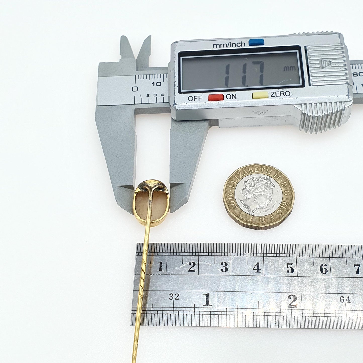 Antique Victorian Gold Gilt Cameo Stick Pin Hand Carved Shell Lapel Pin Jacket Mens Gents Vintage Jewelry