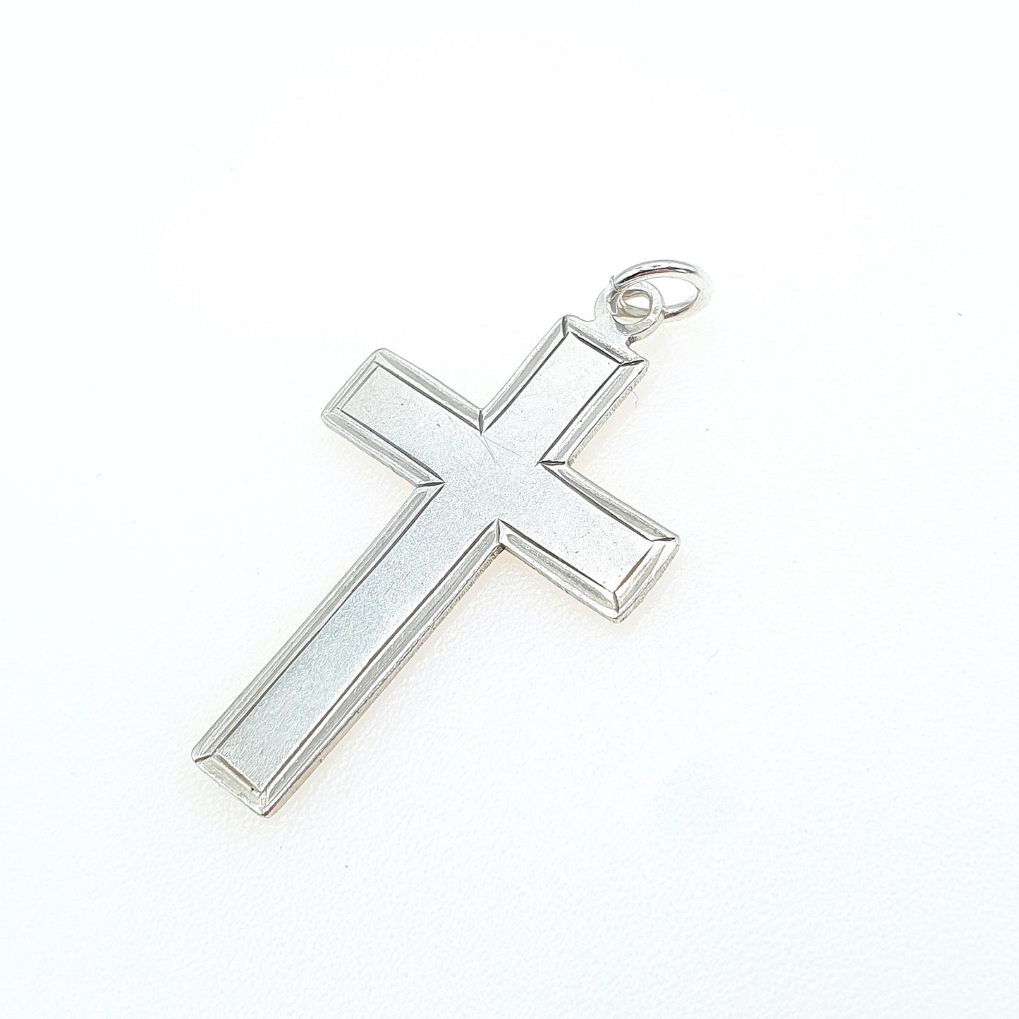 Antique Sterling Silver Crucifix Cross Pendant Necklace Catholic Christian Religious Jewellery Jewelry Vintage Womens Mens