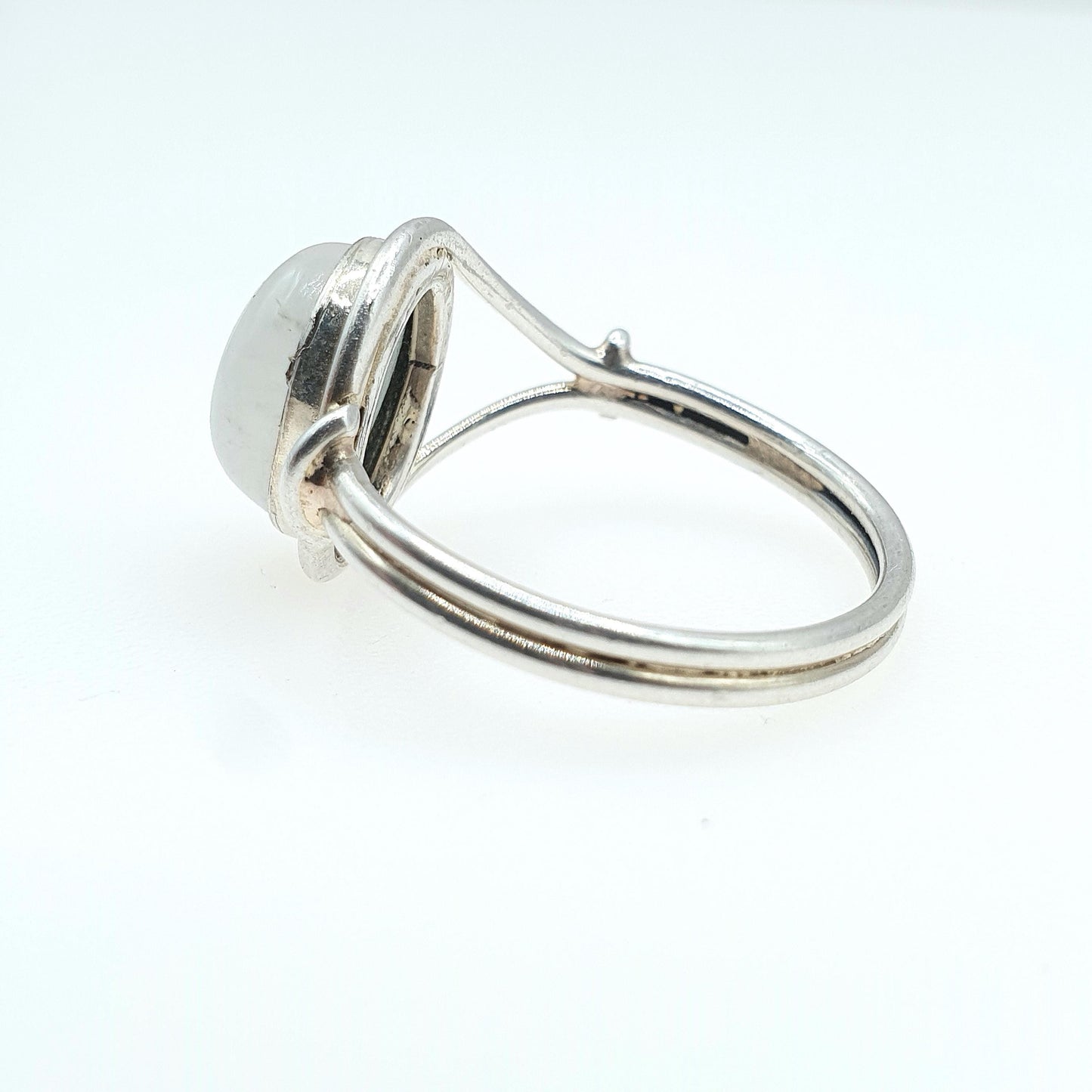 Vintage Sterling Silver Rainbow Moonstone Ring Labradorite Blue Aduralesence Women Solid 925 Blue Fire Jewelry Jewellery