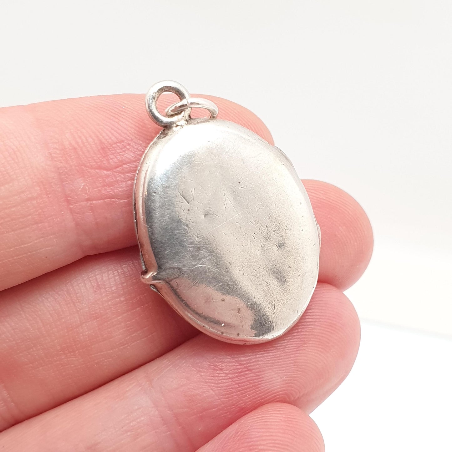 Antique Enamel Solid Silver Locket Gold Star Lilac Edwardian Purple Pendant Oval Photo Picture Solid 925 Jewelry Jewelry