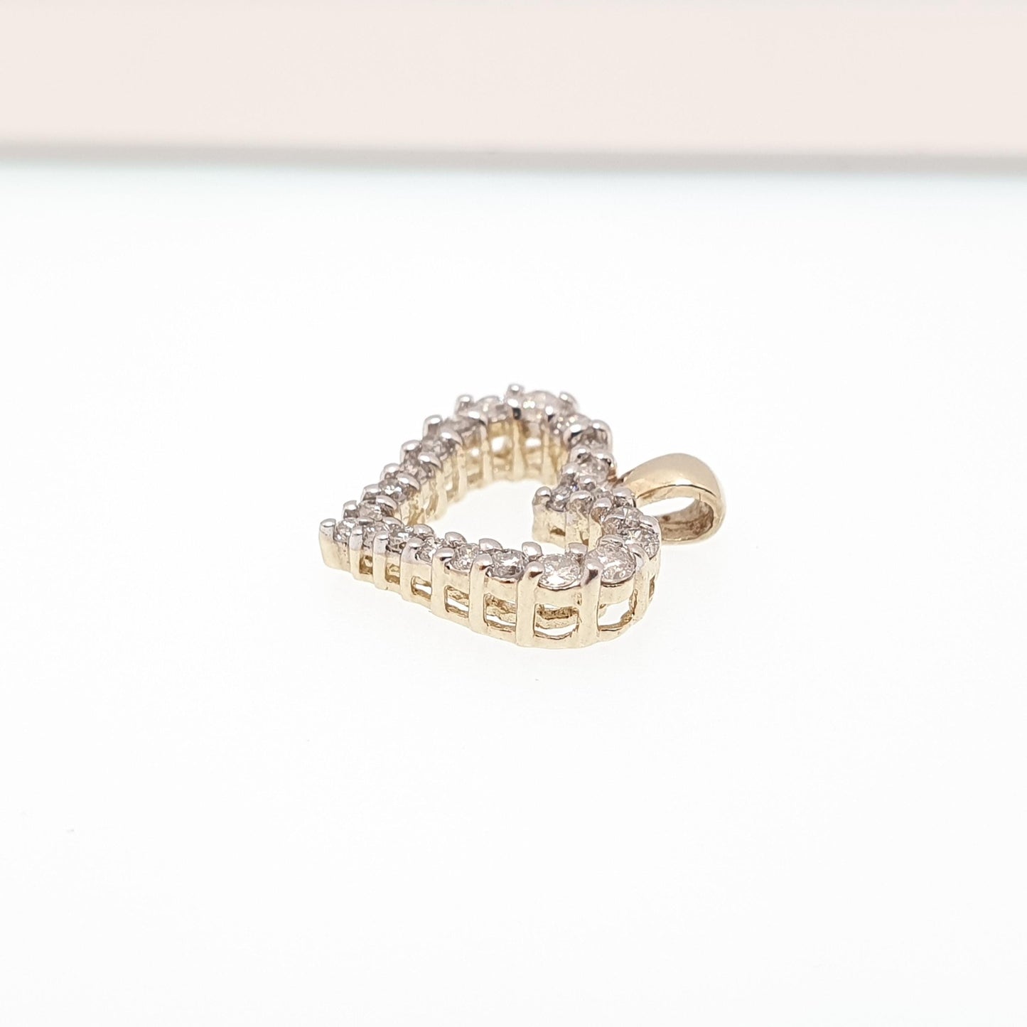 Vintage 9ct 9k Gold Heart Diamond Pendant 0.25ct Genuine Diamonds Necklace Solid 375 Love Womens Jewelry Jewellery