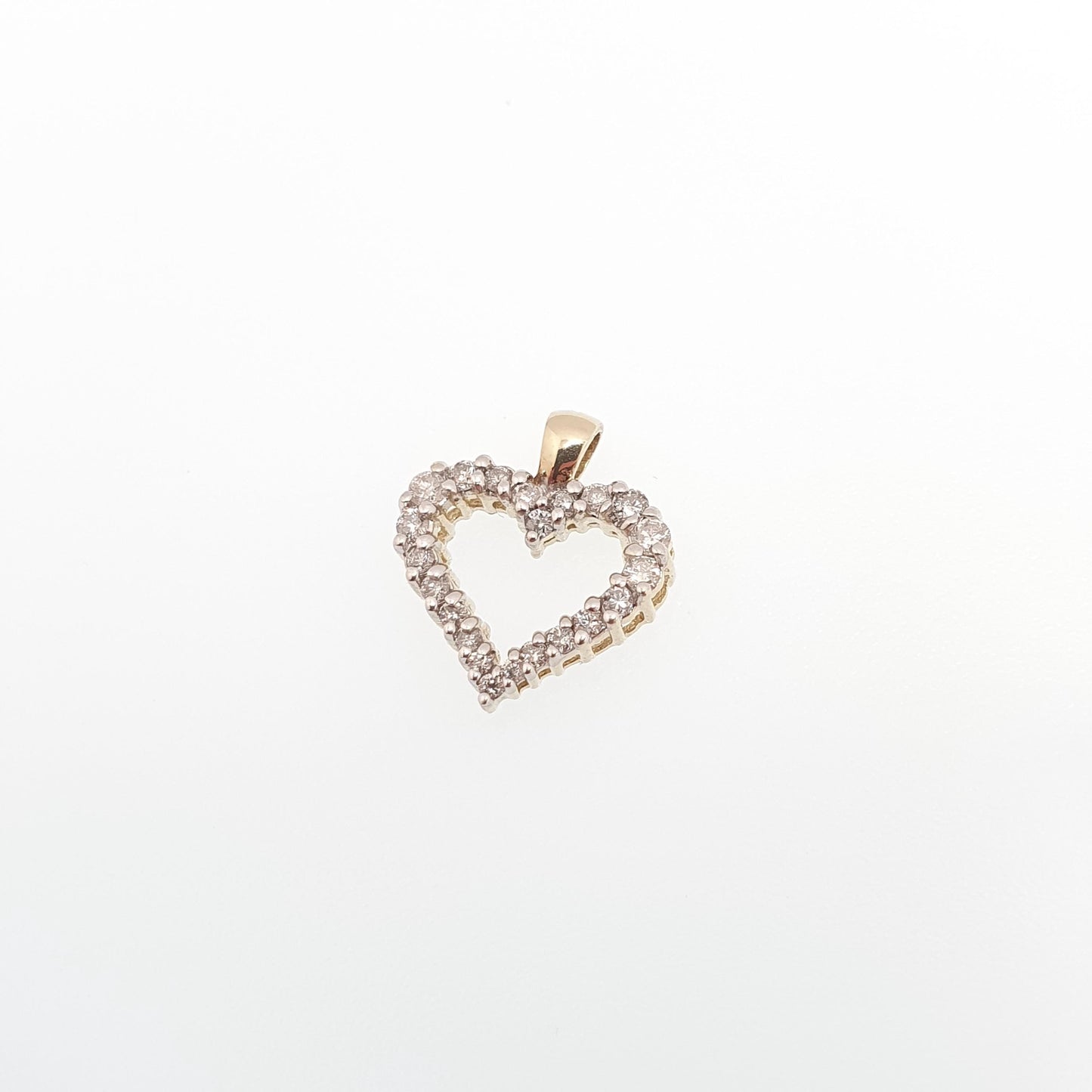 Vintage 9ct 9k Gold Heart Diamond Pendant 0.25ct Genuine Diamonds Necklace Solid 375 Love Womens Jewelry Jewellery