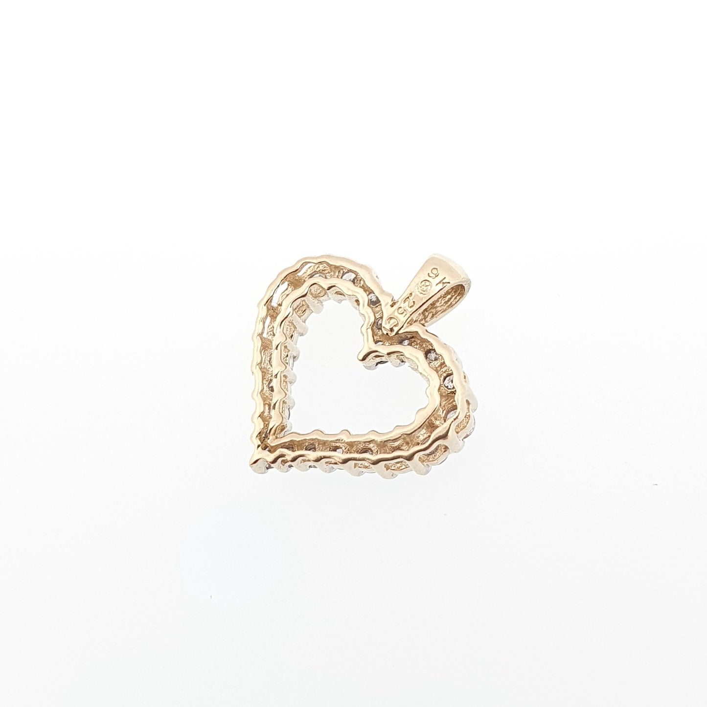 Vintage 9ct 9k Gold Heart Diamond Pendant 0.25ct Genuine Diamonds Necklace Solid 375 Love Womens Jewelry Jewellery