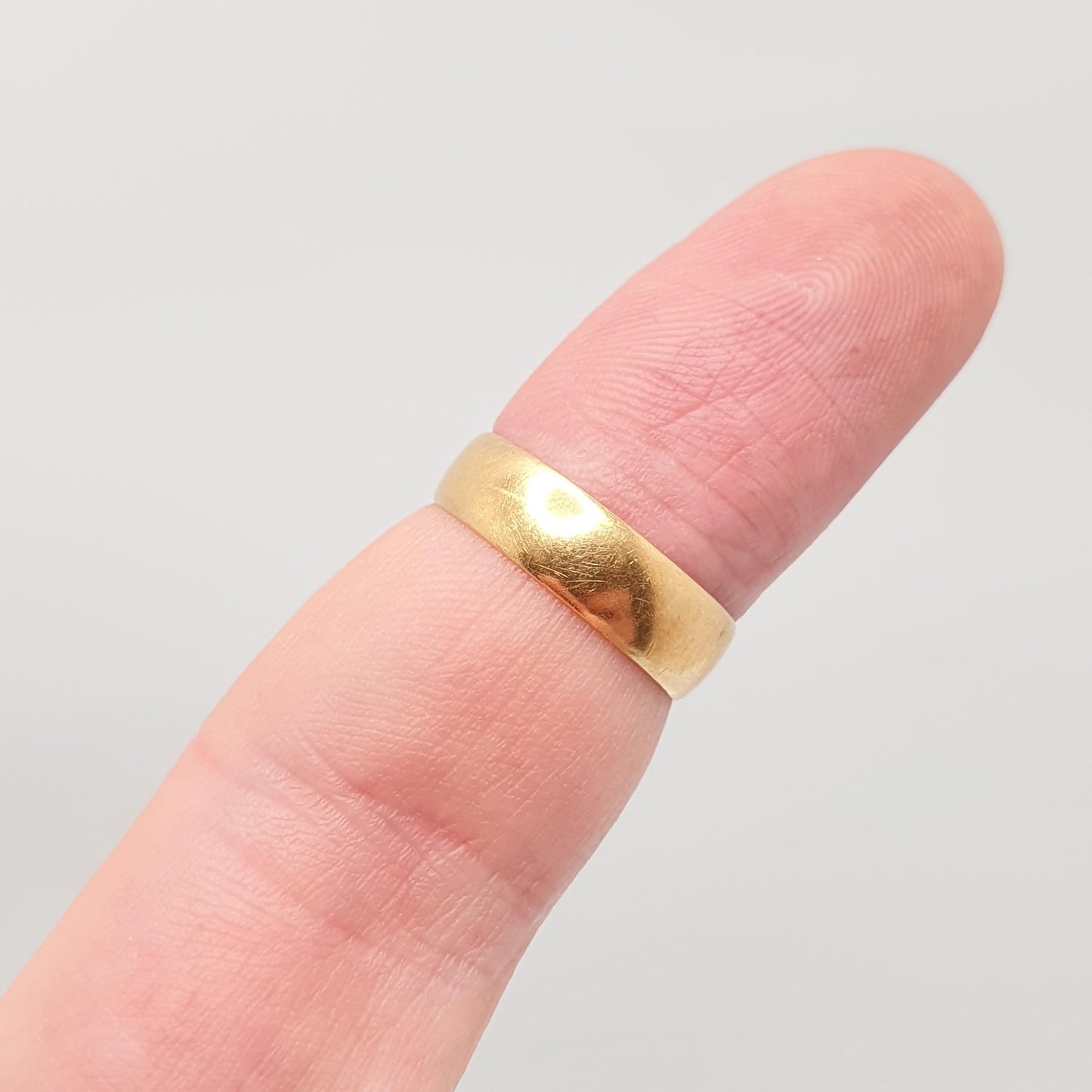 Antique Victorian 22ct Gold Wedding Band Ring 1887 Hallmark 22k 22kt Stacking Stacker Wide Yellow Vintage