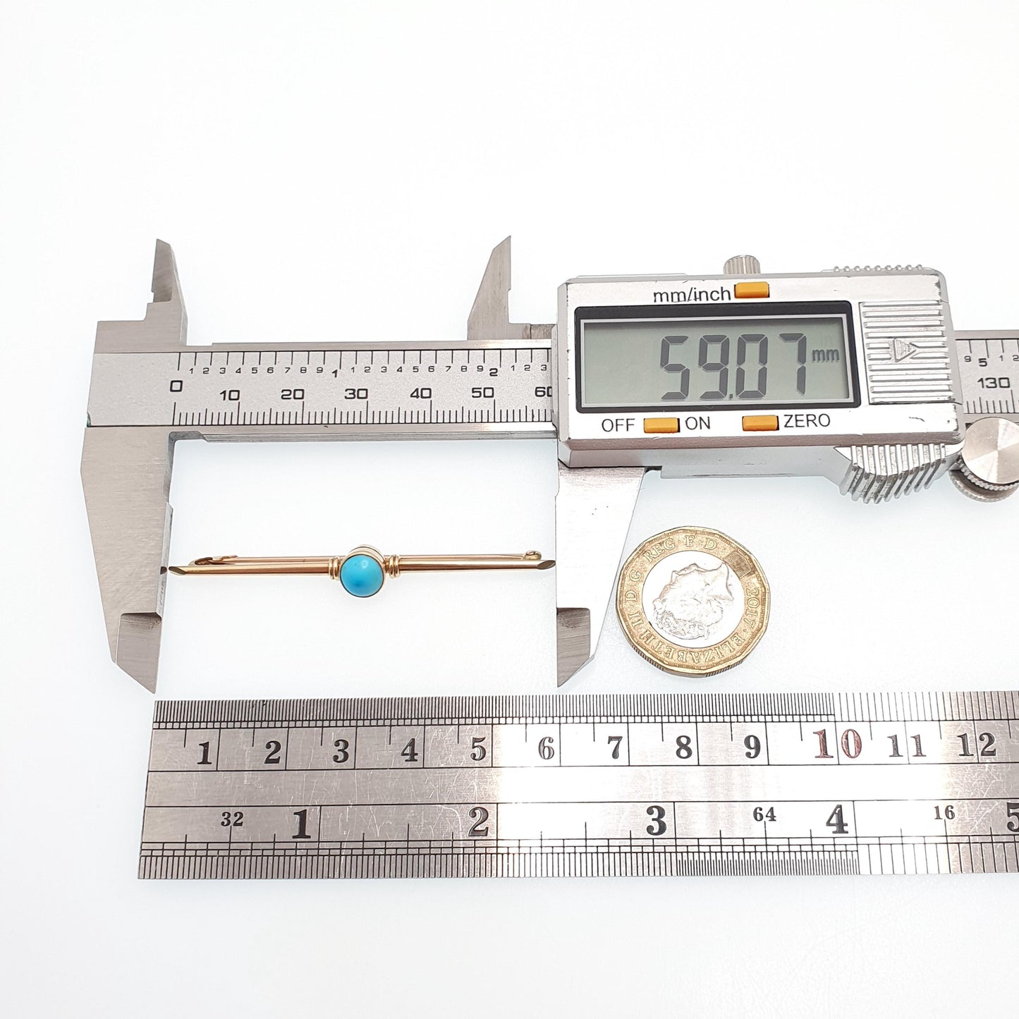 Antique Victorian 15ct Gold Natural Turquoise Brooch Solid 15 Carat 625 Sweetheart Cyan Gemstone Vintage Womens Jewelry Jewellery