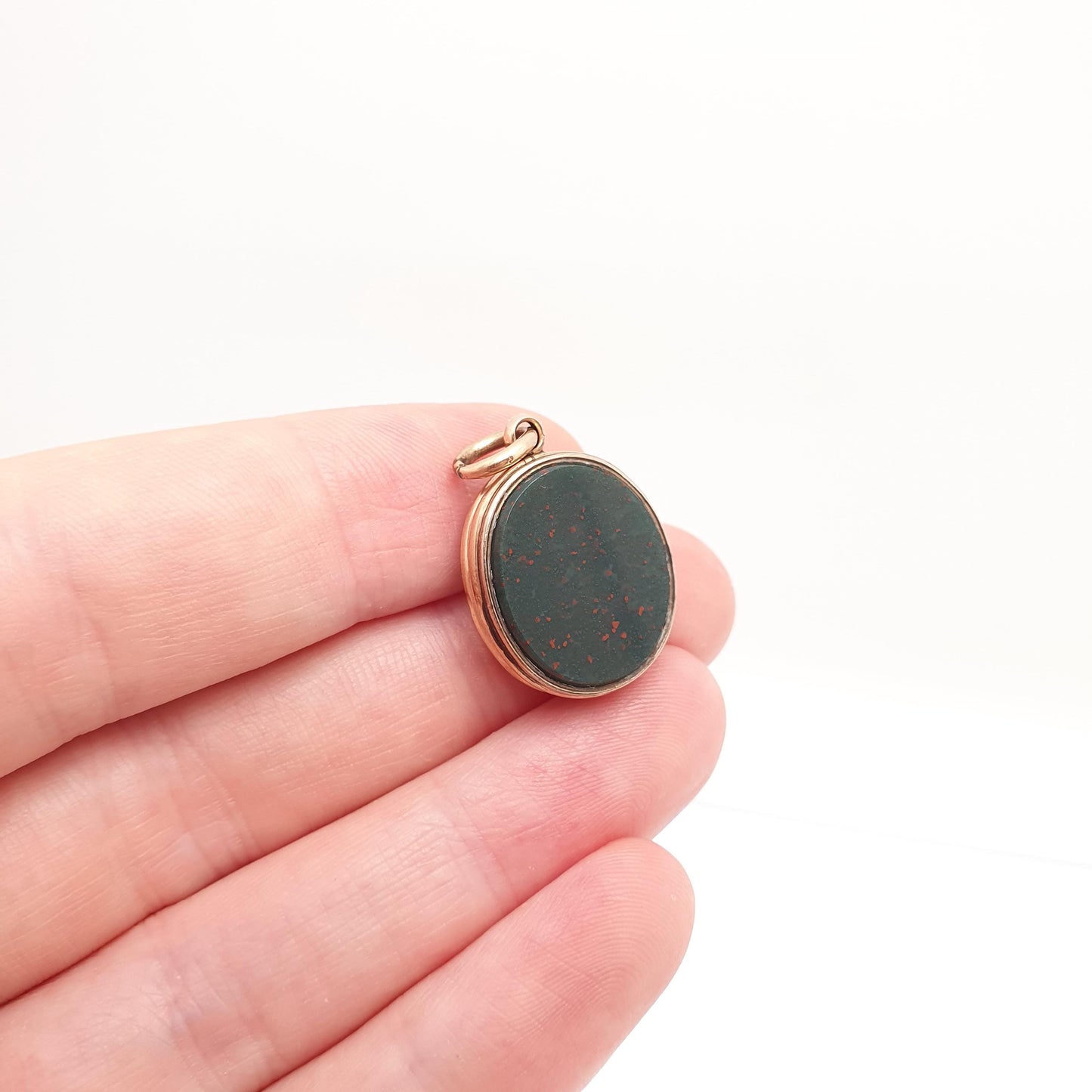 Antique Victorian 9ct Gold Bloodstone Locket Sardonyx Pendant Necklace Agate Solid 375 9k Vintage Jewellery Jewelry