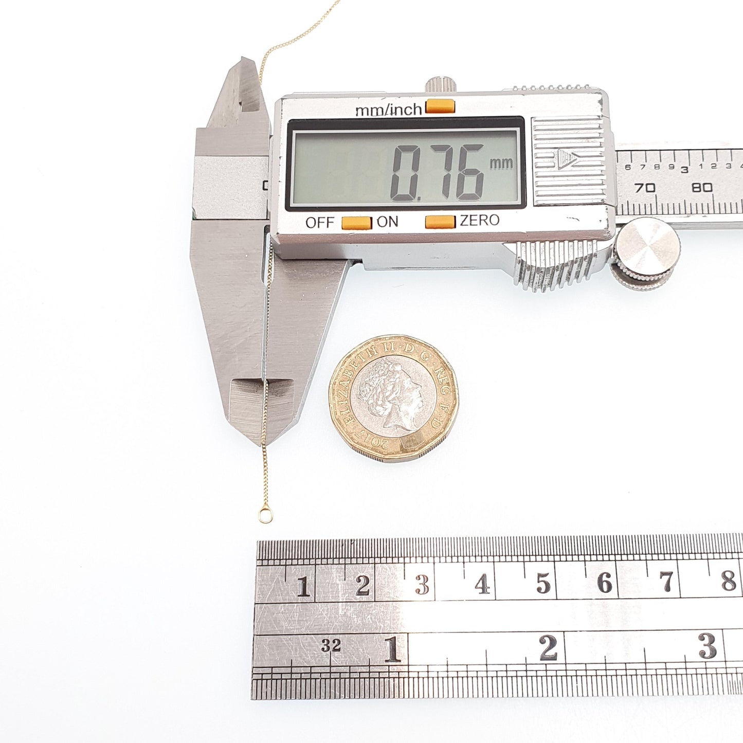 Vintage 9k 9ct Gold Chain Necklace Fine Curb Link 46cm 18.1" 0.76g Solid 9 Carat Yellow Retro Mens Womens Unisex Jewellery Jewelry