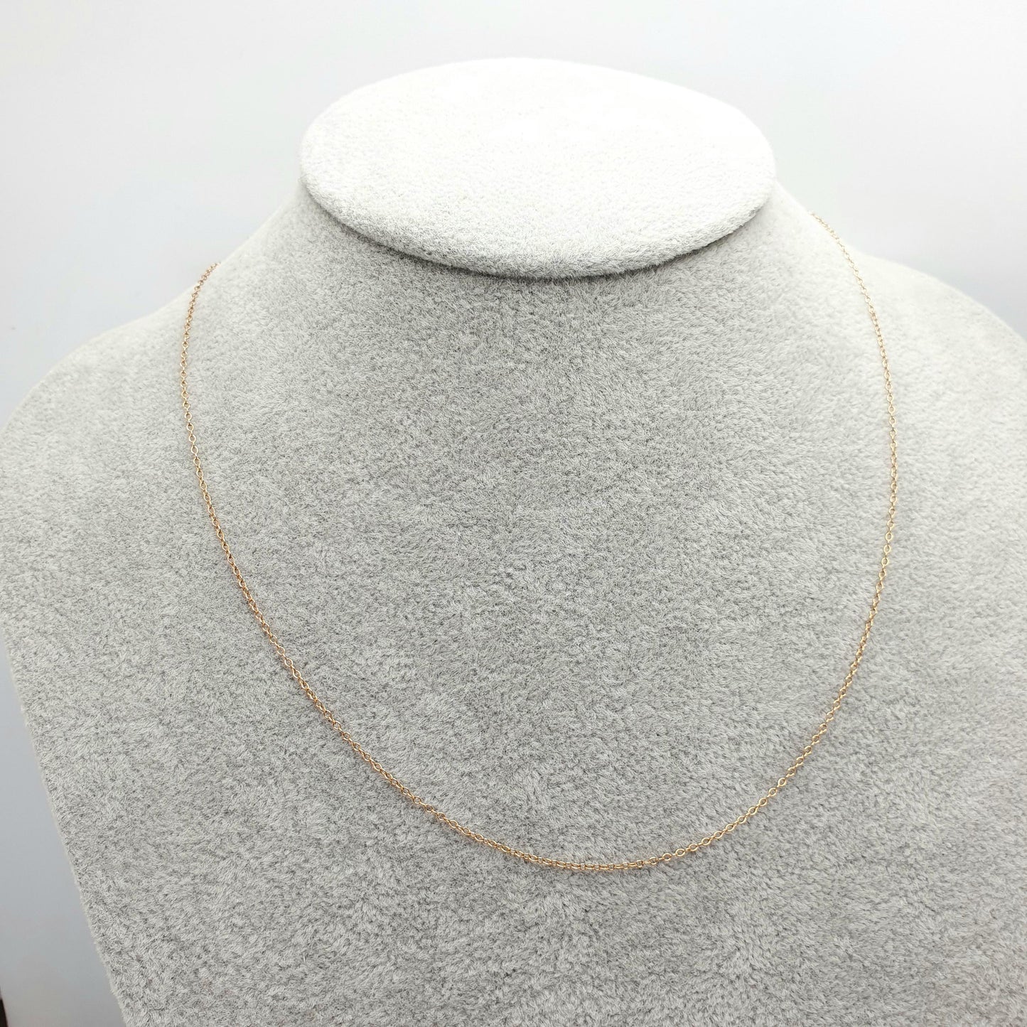 Vintage 9k 9ct Gold Chain Necklace Cable Trace Link 45cm 17.7" 0.99g Oval Links Yellow Fine Solid 375 9kt 9 Carat Jewelry Jewellery