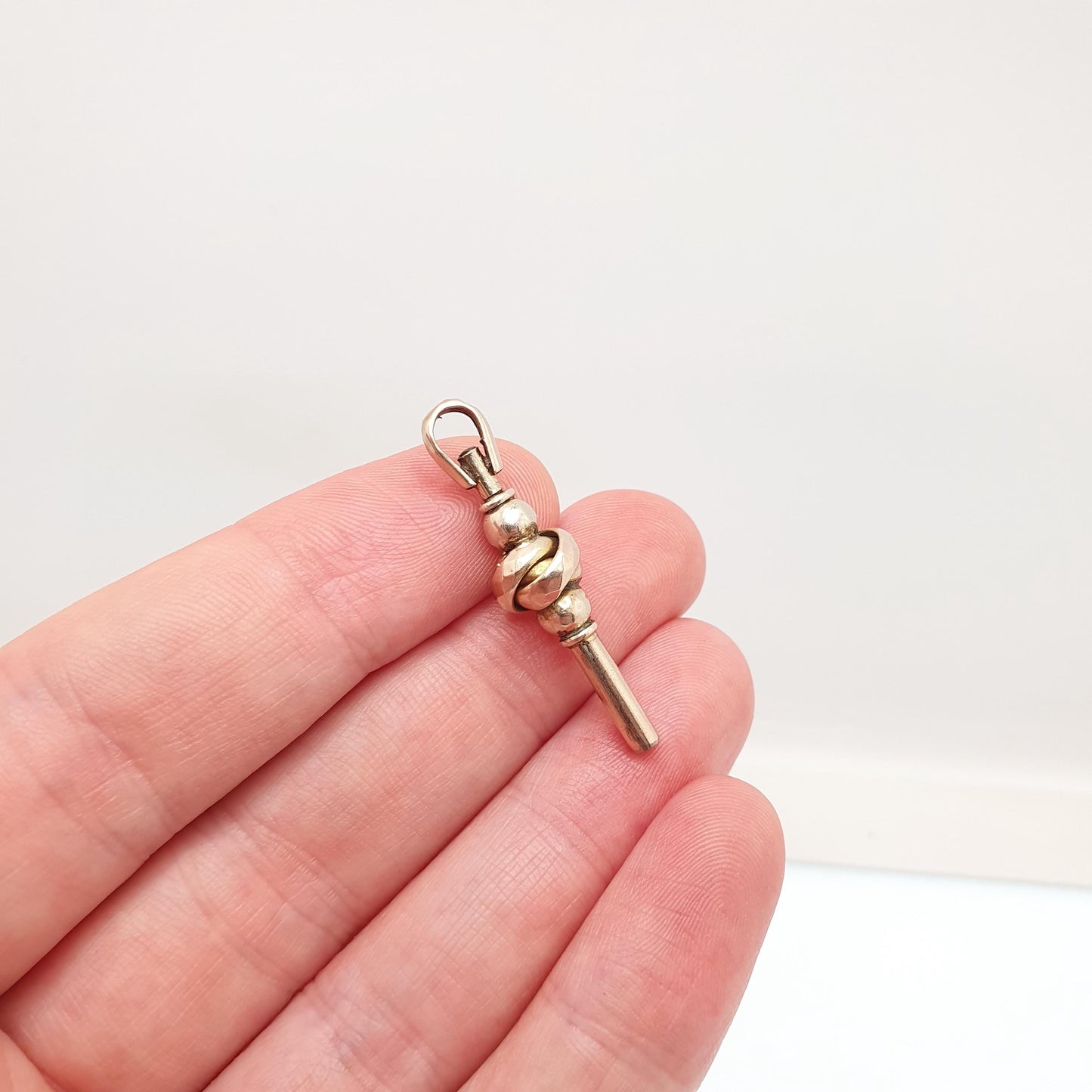 Antique Victorian 9ct Gold Knot Pocket Watch Key Fob Pendant Solid 9k 375 Necklace Infinity Vintage Jewellery Jewelry