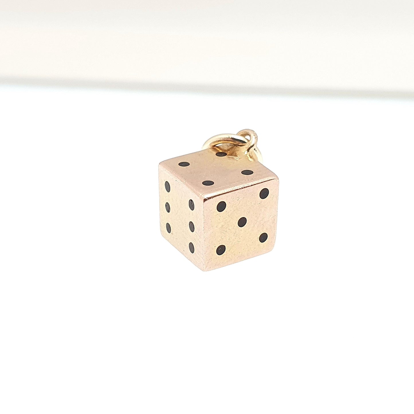 Vintage 9ct 9k Gold Dice Charm Bracelet Necklace Pendant Die Solid 375 Lucky Gambling Gamble Womens Mens Jewelry Jewellery
