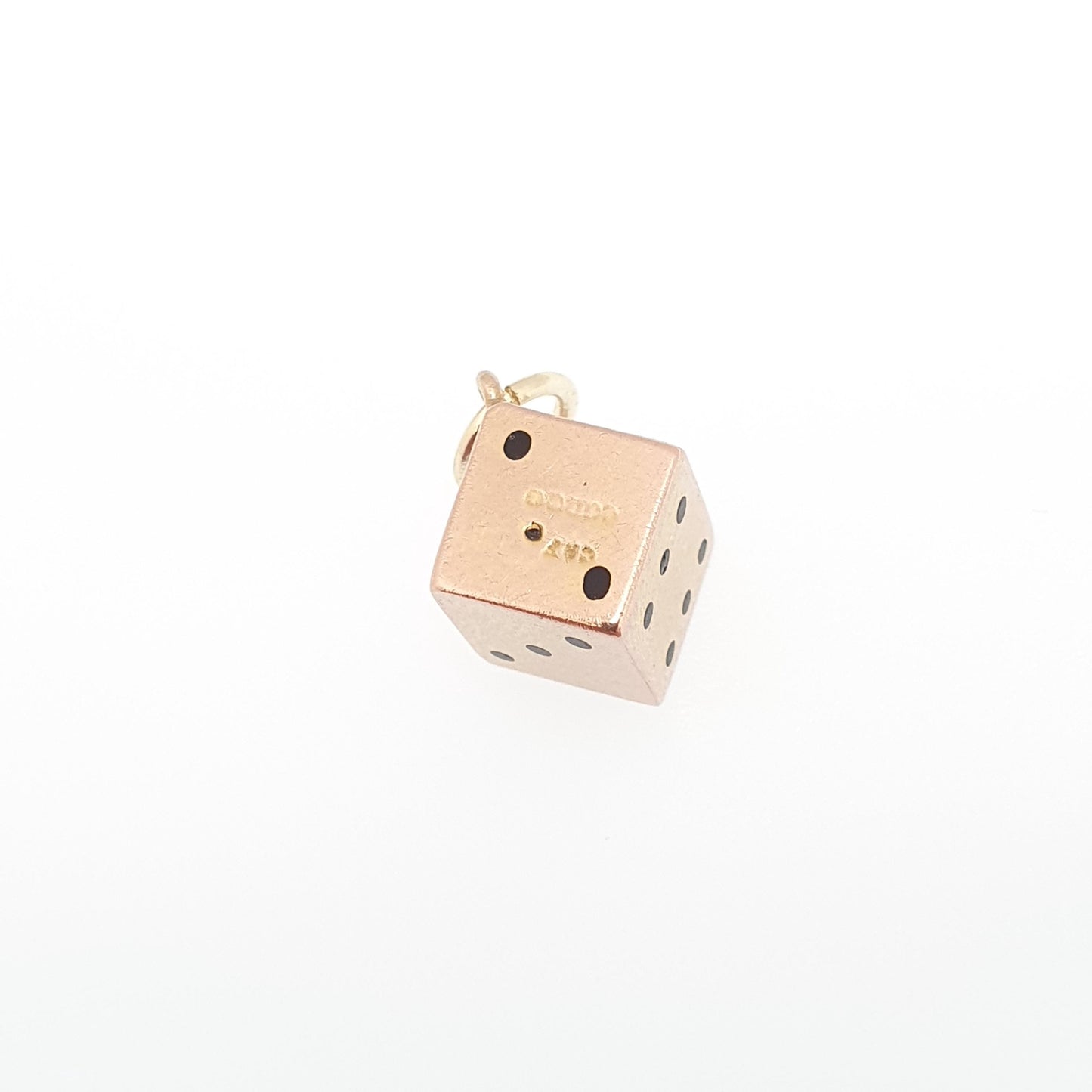 Vintage 9ct 9k Gold Dice Charm Bracelet Necklace Pendant Die Solid 375 Lucky Gambling Gamble Womens Mens Jewelry Jewellery