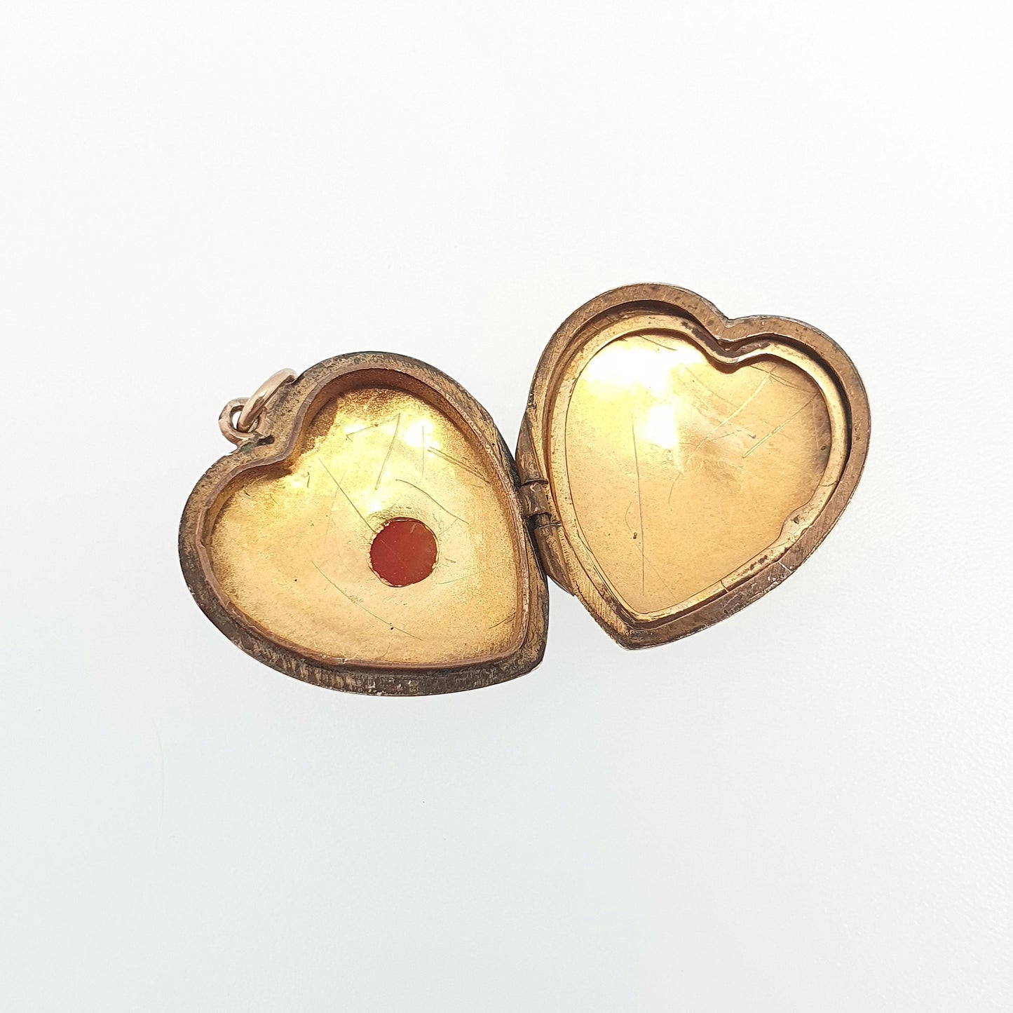 Antique 9ct 9k Gold Cameo Heart Locket Back & Front Hand Carved Shell Engraved Vintage Necklace Photo Pendant Jewelry Jewellery