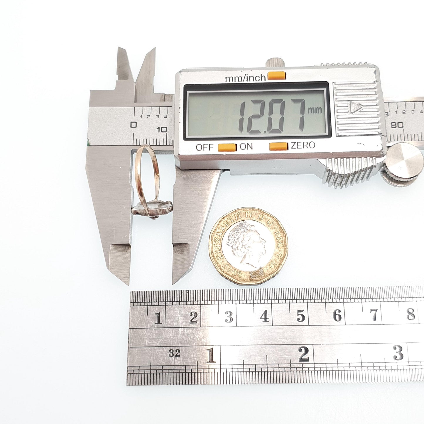 Antique 9ct 9kt Gold Diamond Paste Ring Art Deco Cocktail Solid Silver 1920s Flapper Foiled Vintage Womens Jewelry