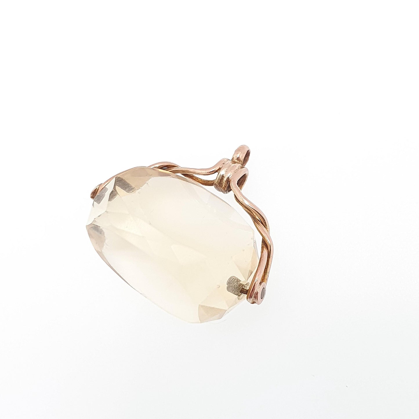 Antique 9ct 9k Gold Citrine Spinner Fob Pendant Necklace Genuine Gemstone Albert 1911 Hallmark Solid 9kt Vintage Jewellery Jewelry