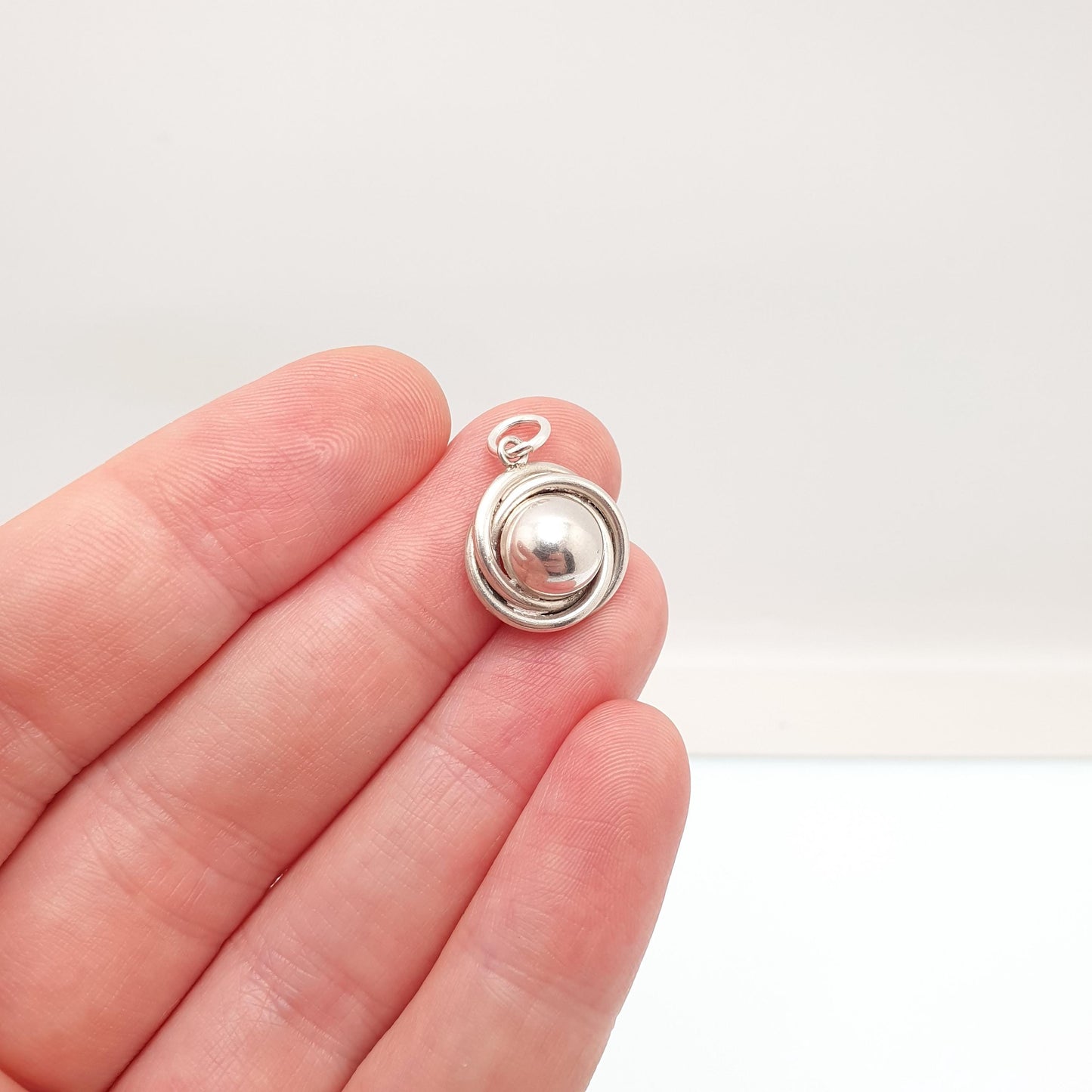 Antique Solid Silver Victorian Spiral Charm Pendant Dome Arts and Crafts Swirl Vintage Womens Mens Necklace Jewellery Jewelry