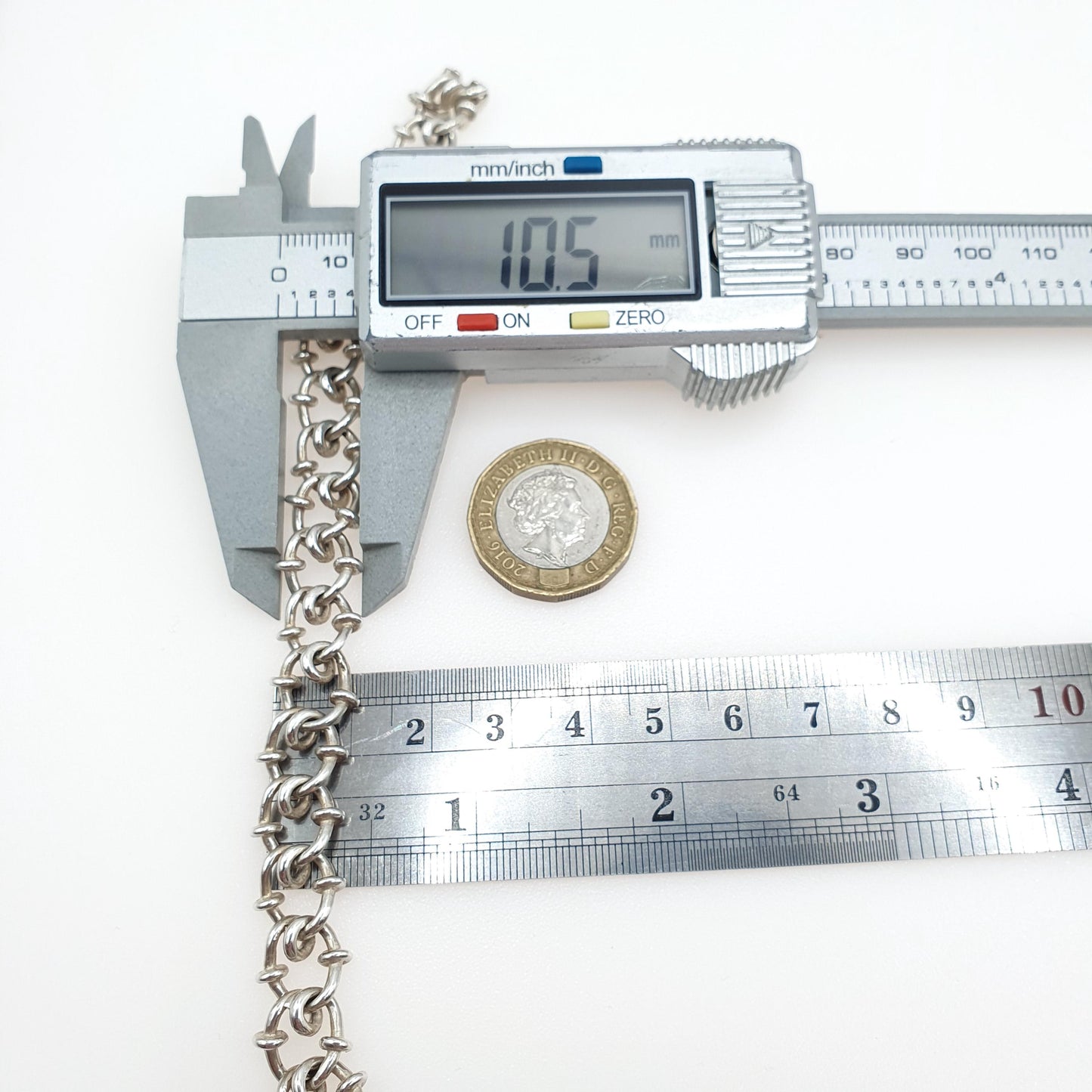 Vintage Solid Silver Bard Wire Style Knot Link Chain Bracelet Beaded Curb 22.21g 19cm Unisex Mens Womens Thick Big Chunky Jewellery