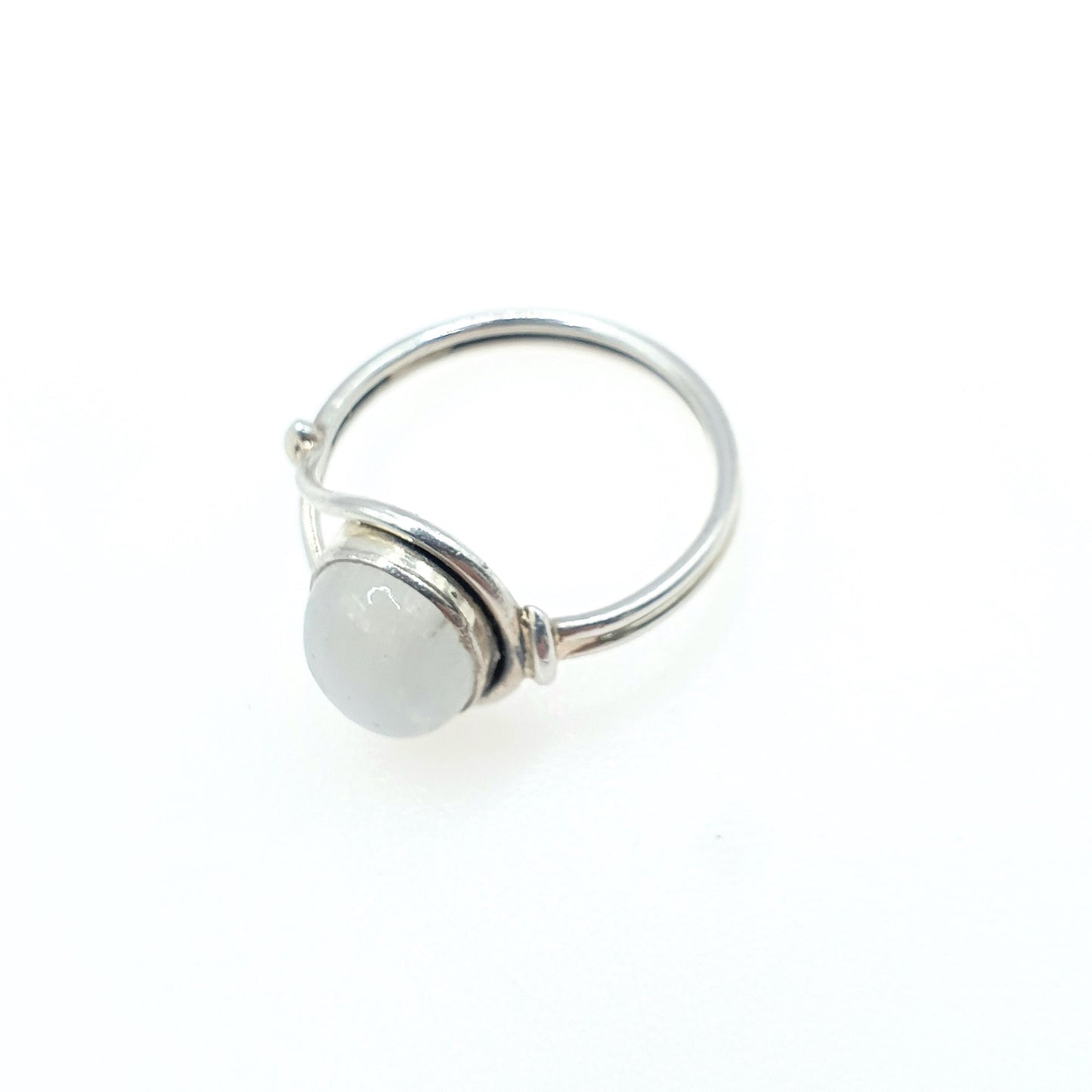 Vintage Sterling Silver Rainbow Moonstone Ring Labradorite Blue Aduralesence Women Solid 925 Blue Fire Jewelry Jewellery
