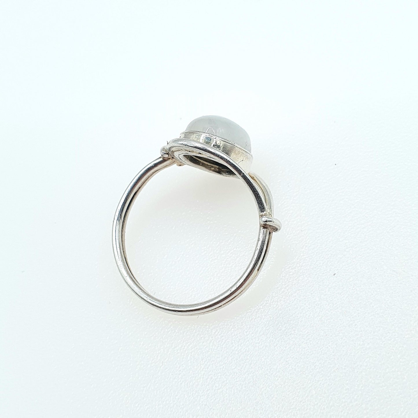 Vintage Sterling Silver Rainbow Moonstone Ring Labradorite Blue Aduralesence Women Solid 925 Blue Fire Jewelry Jewellery